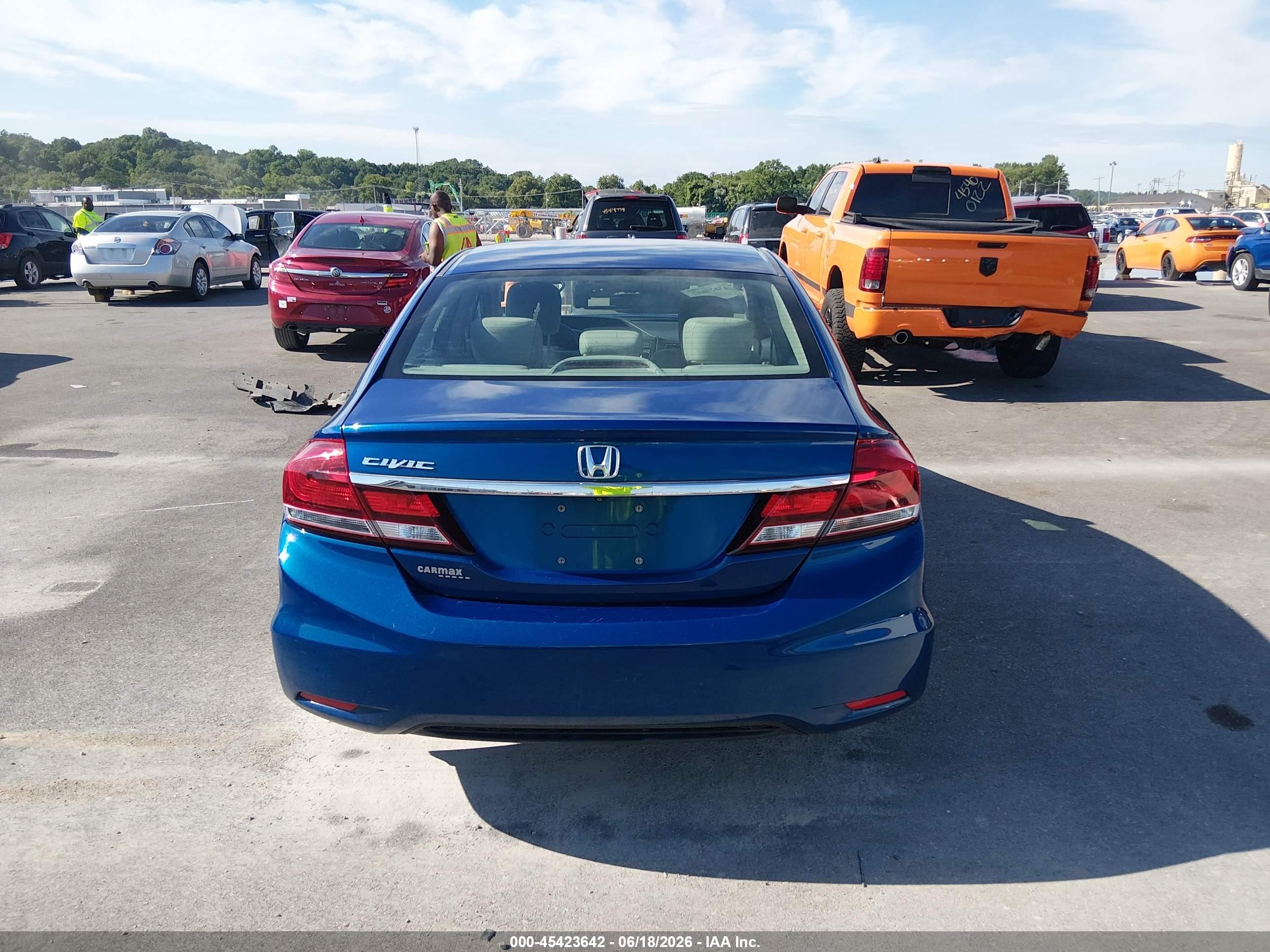2013 Honda Civic Lx Синий vin: 19XFB2F5XDE065809
