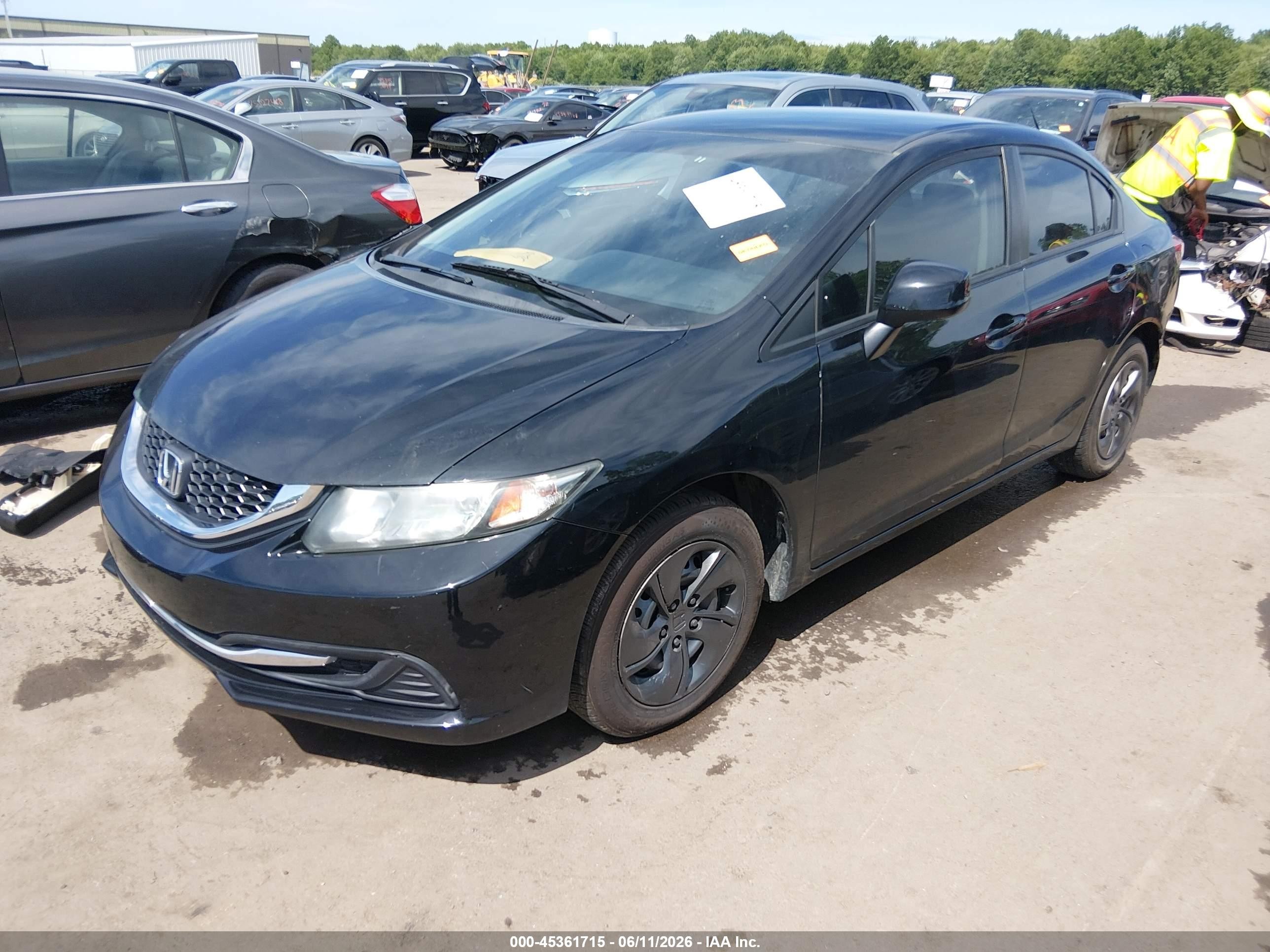 2013 Honda Civic Lx Черный vin: 19XFB2F5XDE070587