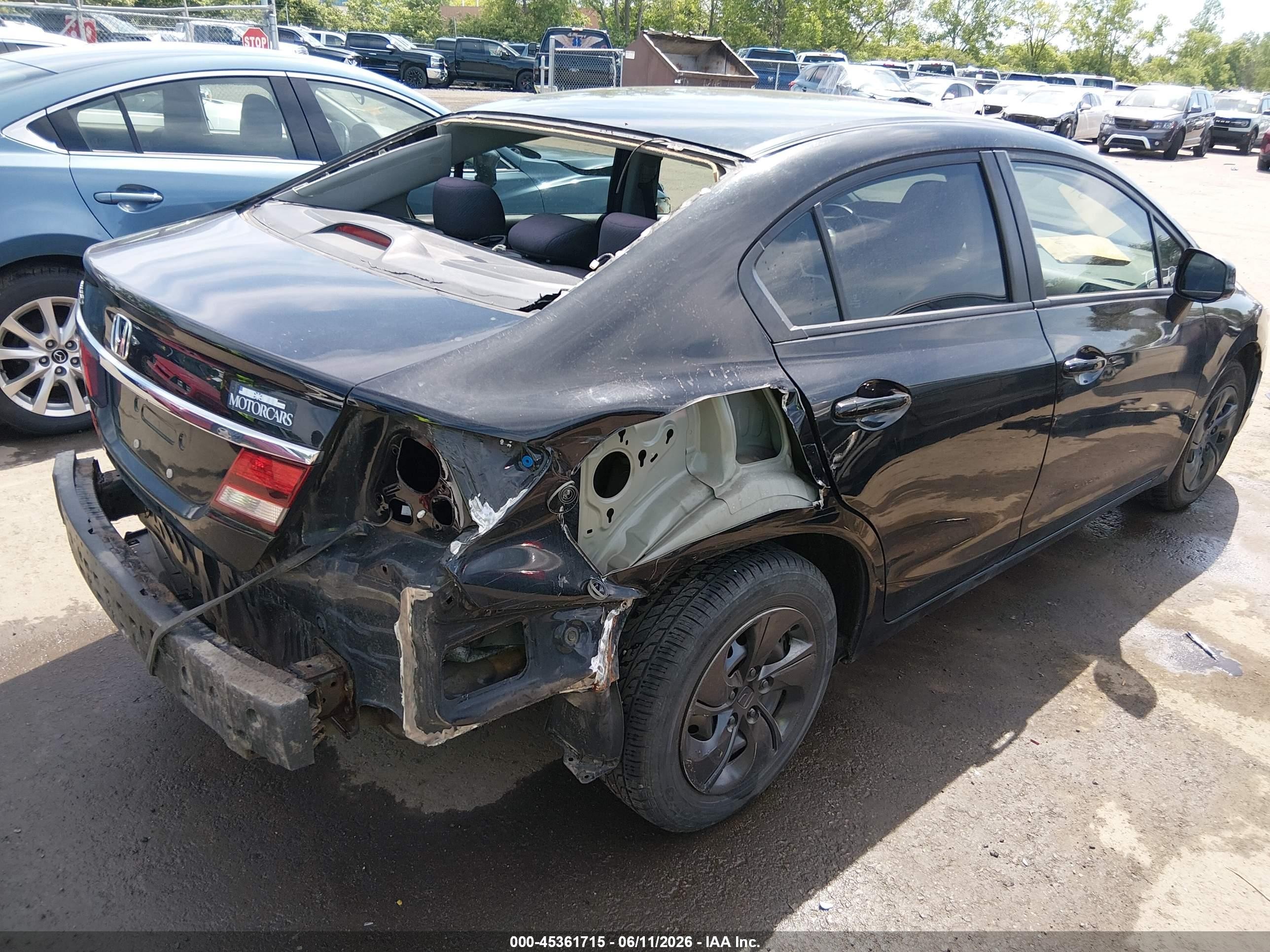2013 Honda Civic Lx Черный vin: 19XFB2F5XDE070587