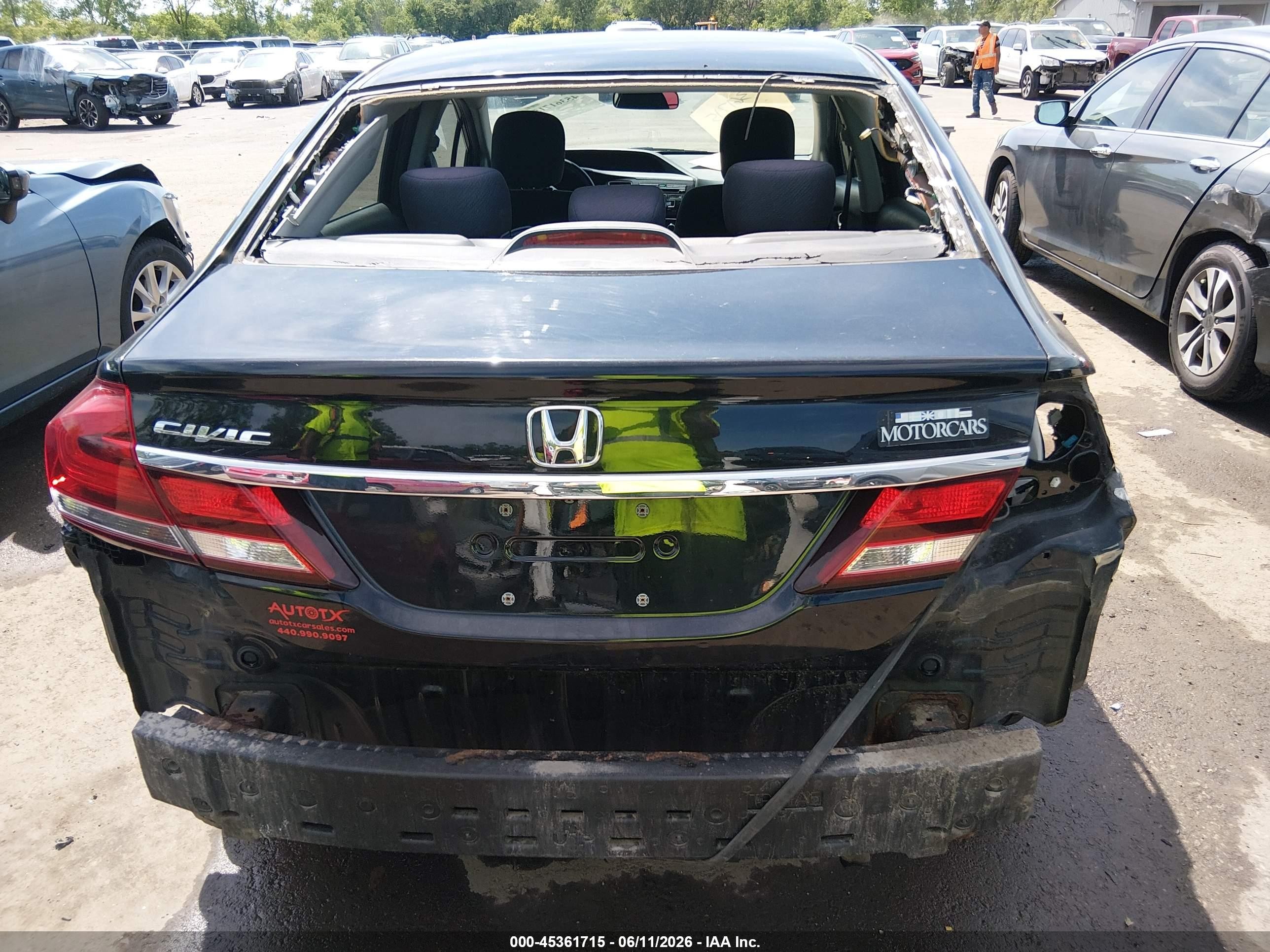 2013 Honda Civic Lx Черный vin: 19XFB2F5XDE070587