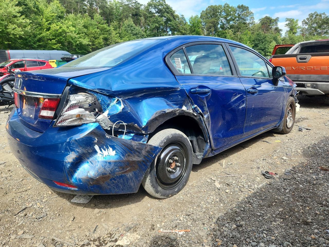 2013 Honda Civic Lx Blue vin: 19XFB2F5XDE078785