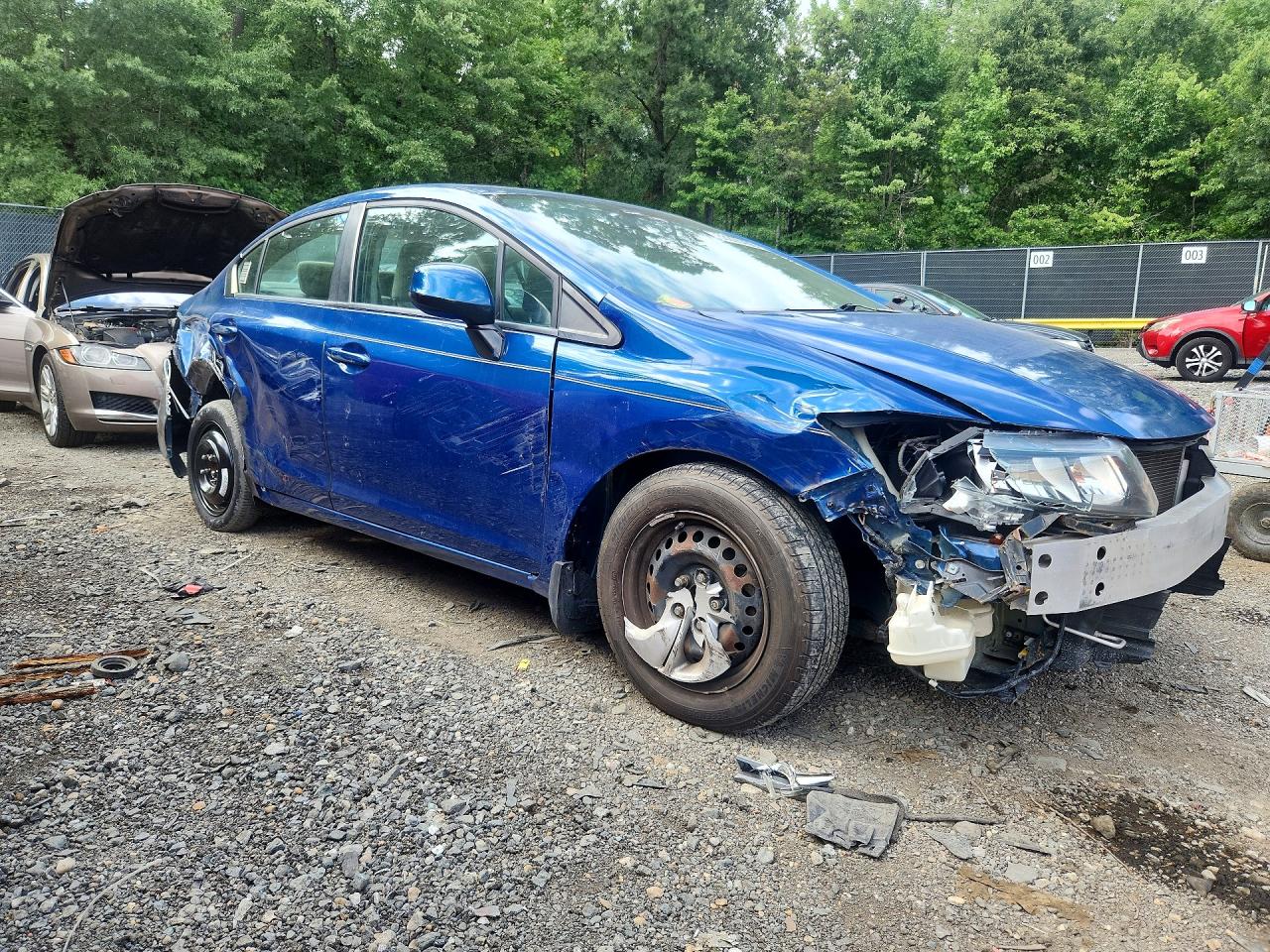 2013 Honda Civic Lx Blue vin: 19XFB2F5XDE078785