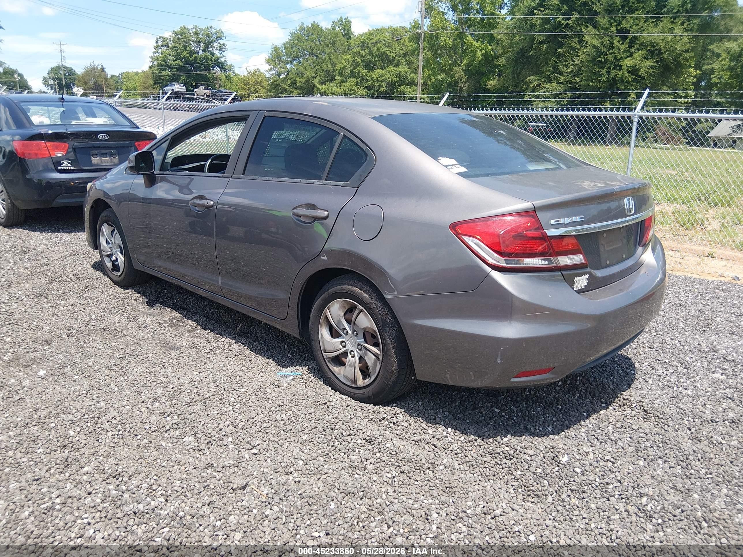 2013 Honda Civic Lx Gray vin: 19XFB2F5XDE087745