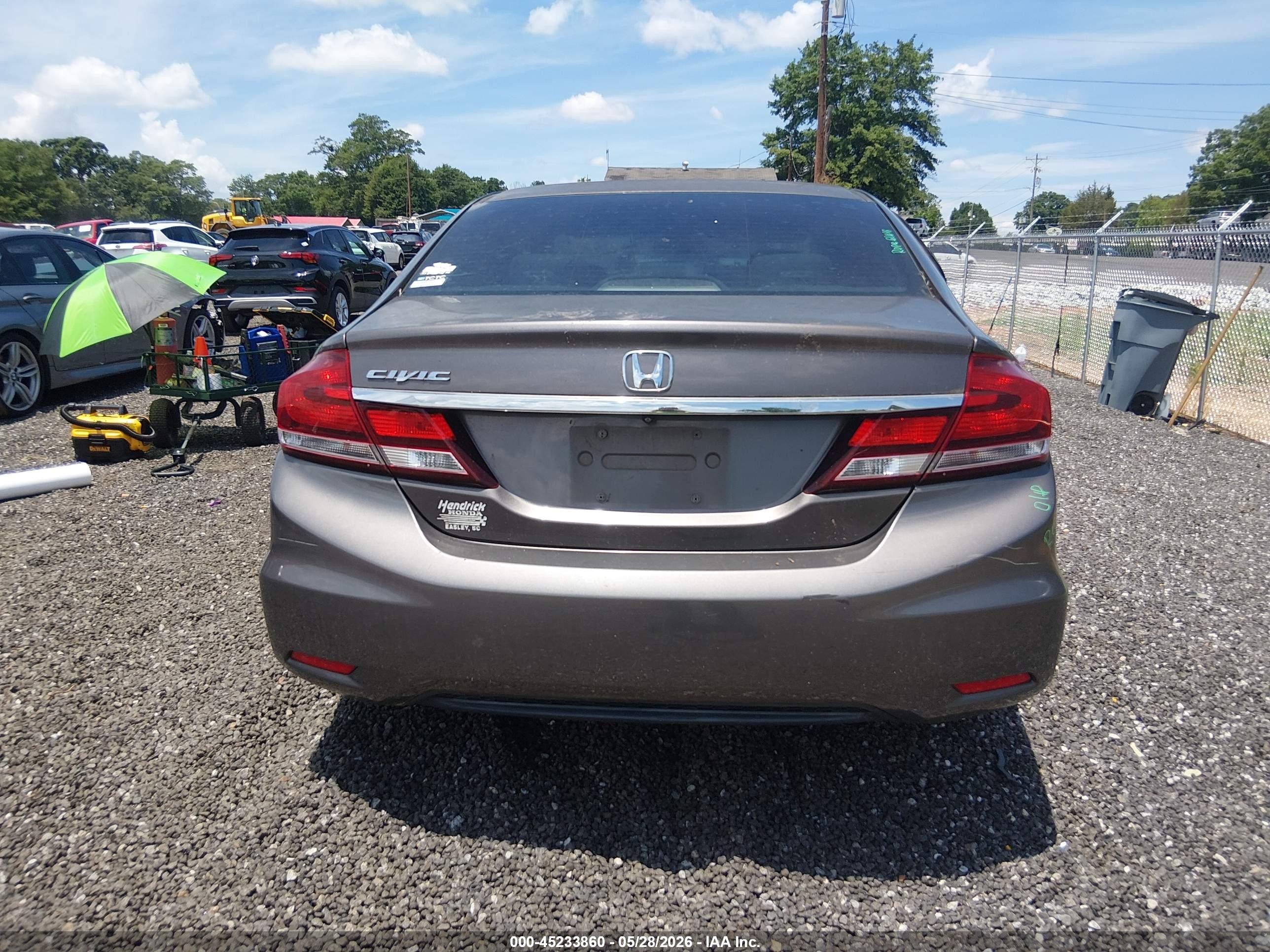 2013 Honda Civic Lx Gray vin: 19XFB2F5XDE087745