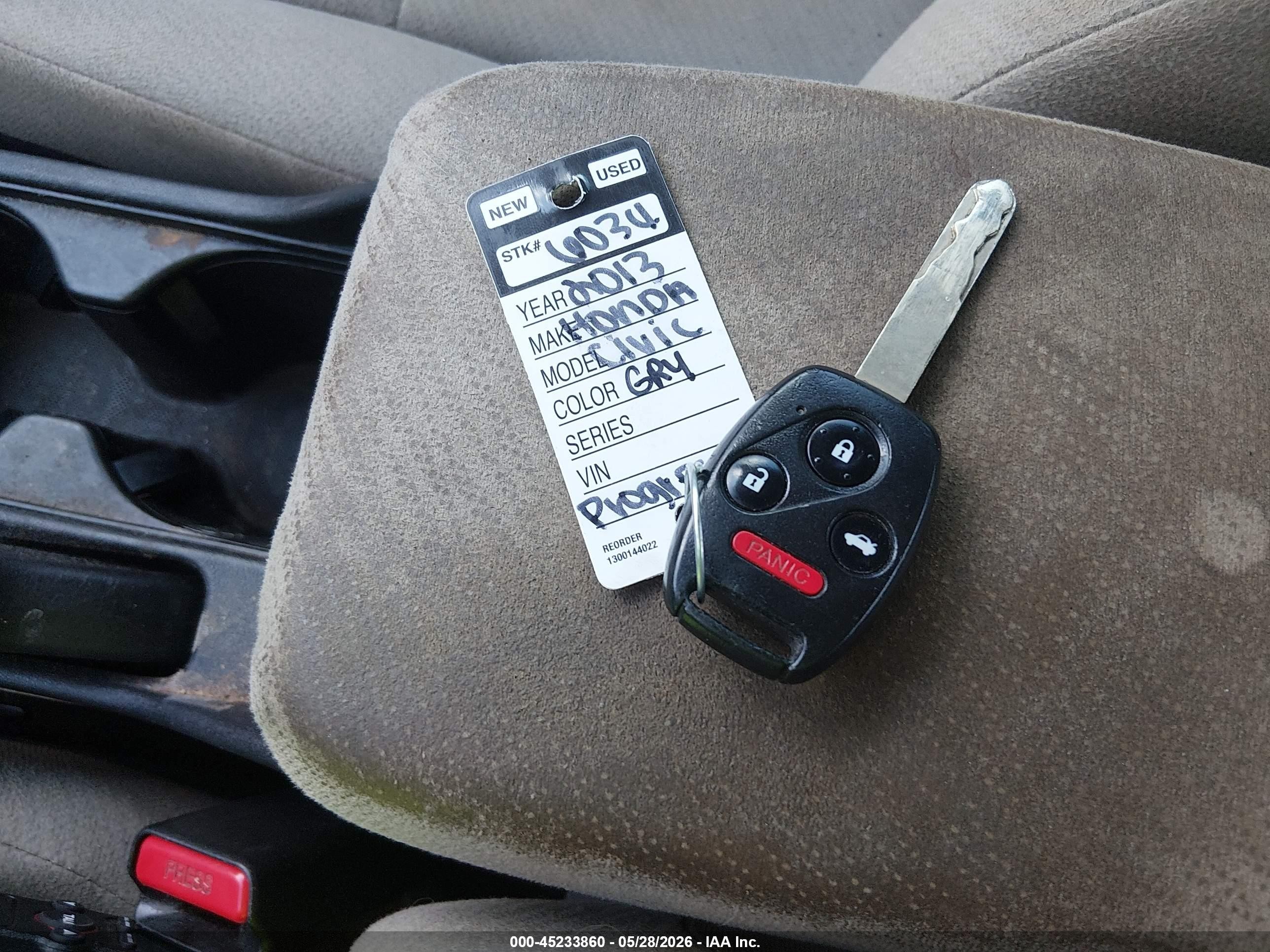 2013 Honda Civic Lx Gray vin: 19XFB2F5XDE087745