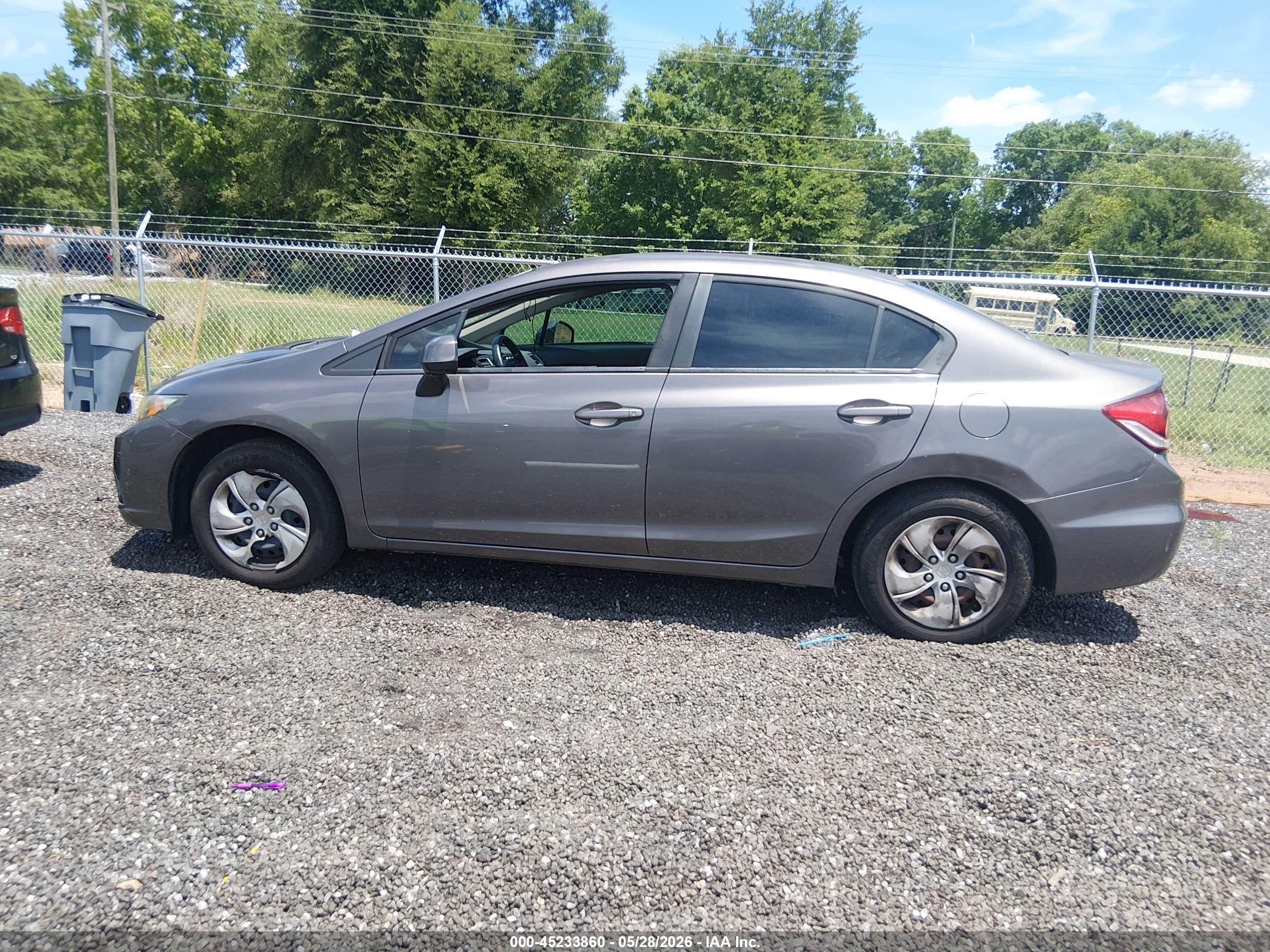 2013 Honda Civic Lx Gray vin: 19XFB2F5XDE087745