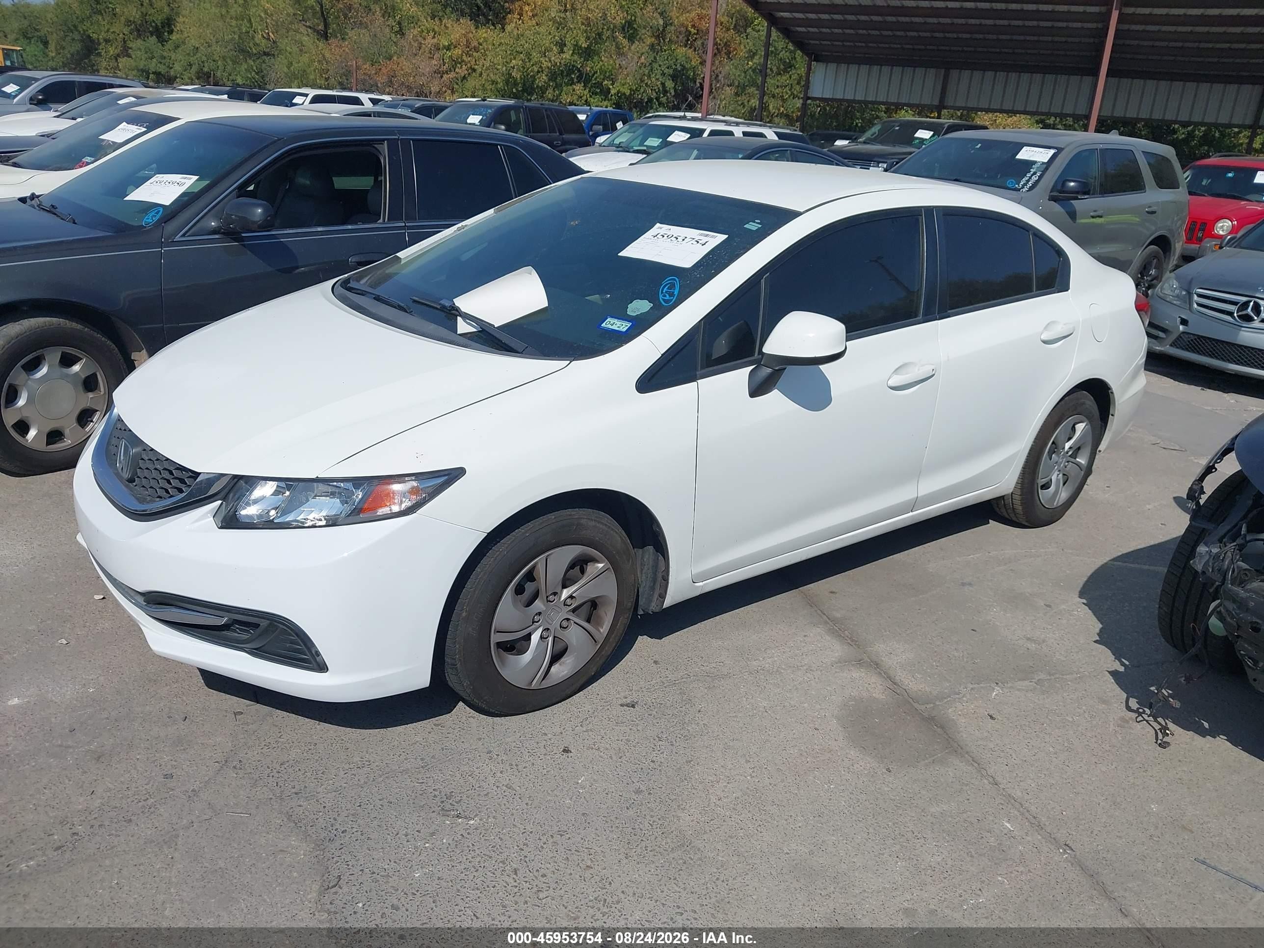 2013 Honda Civic Lx Белый vin: 19XFB2F5XDE092623
