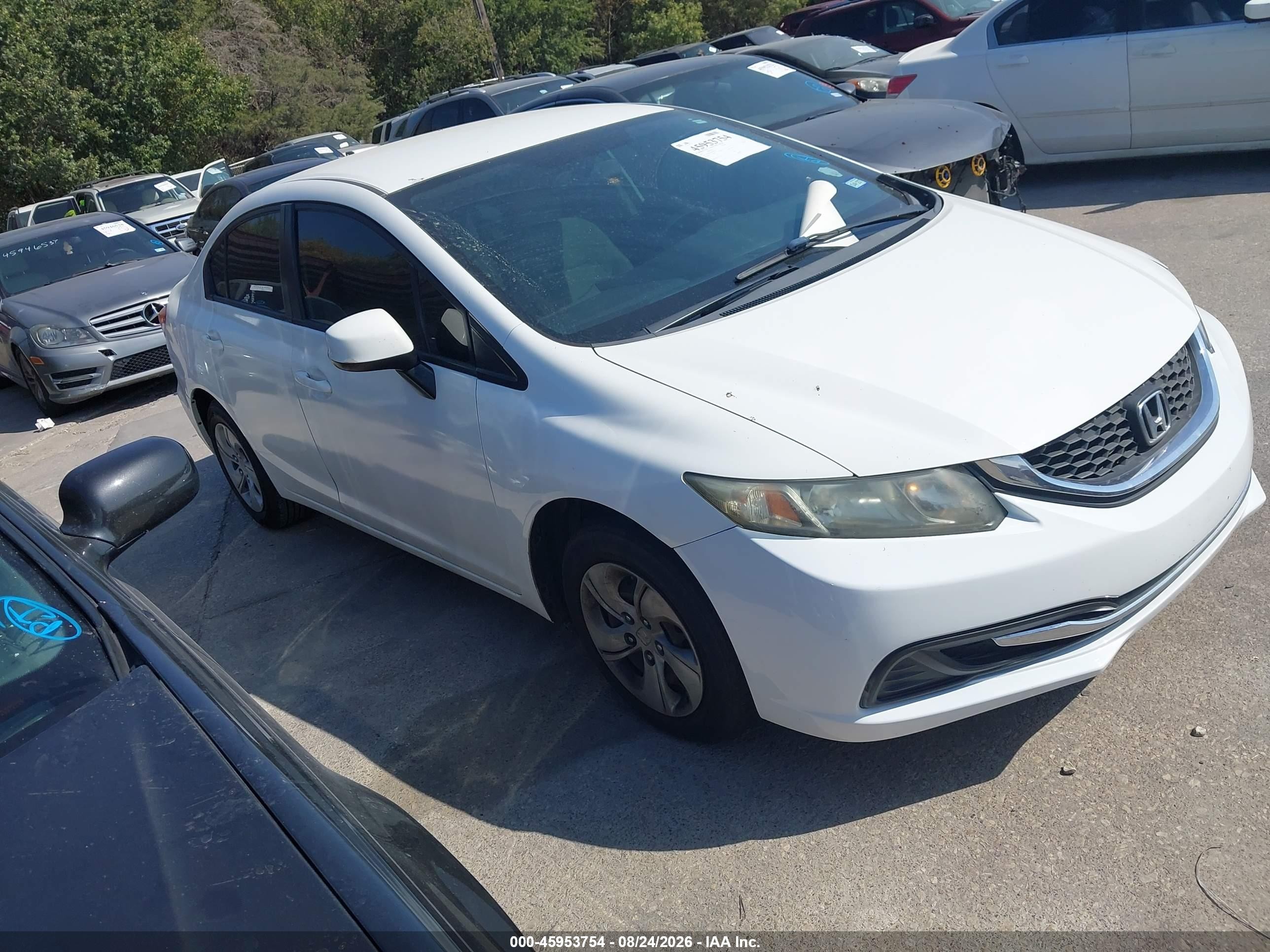 2013 Honda Civic Lx White vin: 19XFB2F5XDE092623