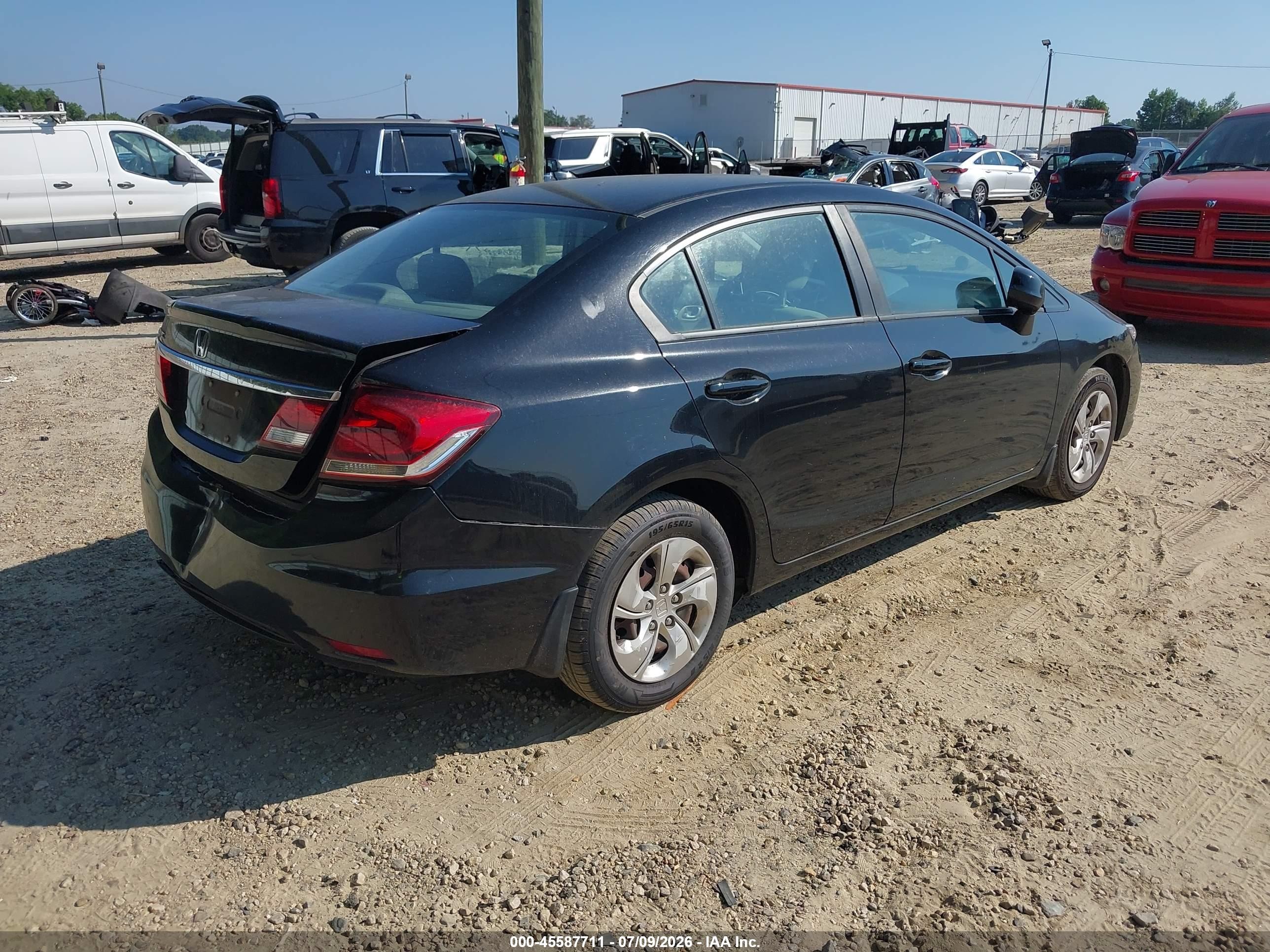 2013 Honda Civic Lx Black vin: 19XFB2F5XDE200271