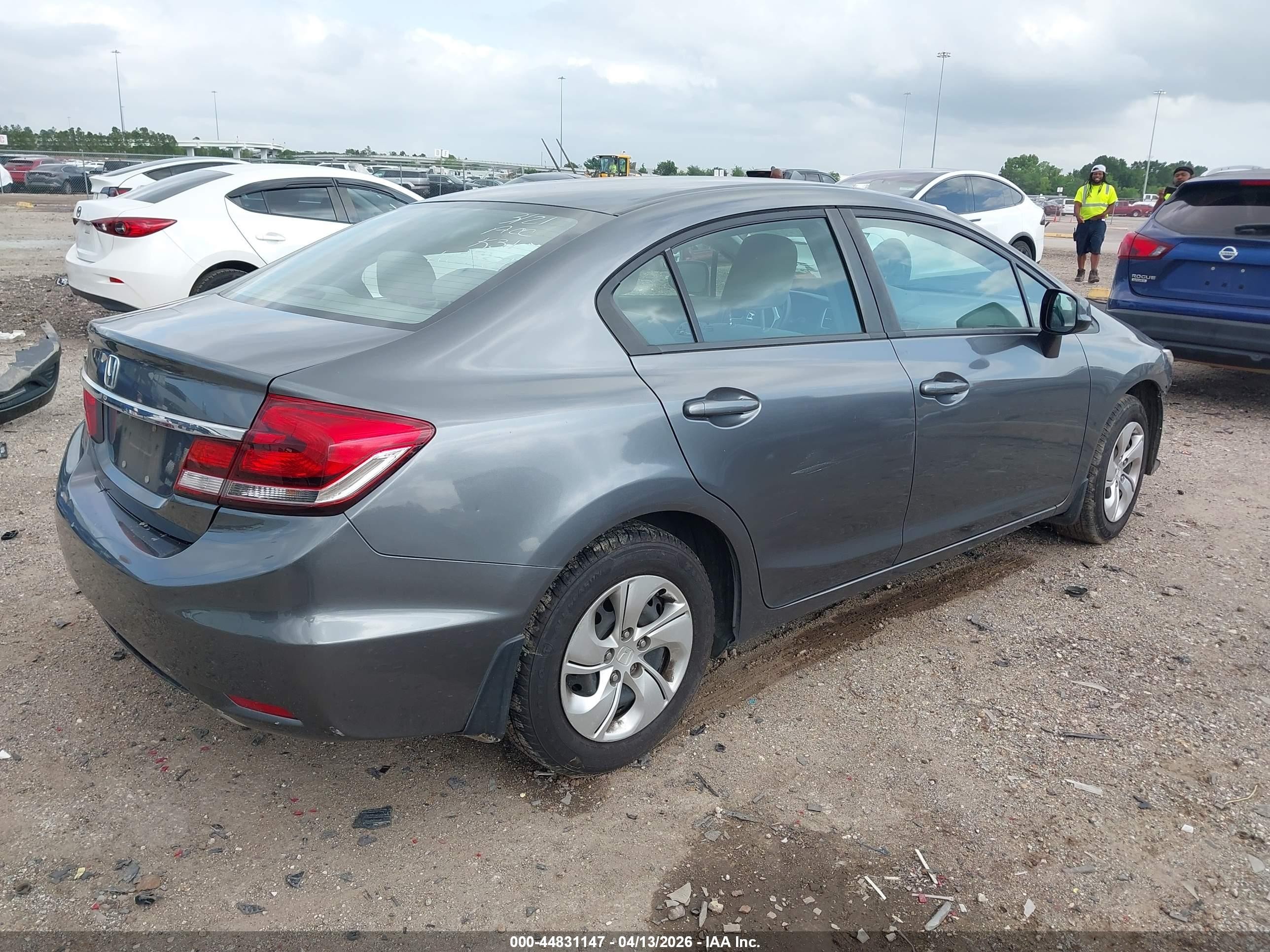 2013 Honda Civic Lx Gray vin: 19XFB2F5XDE208936