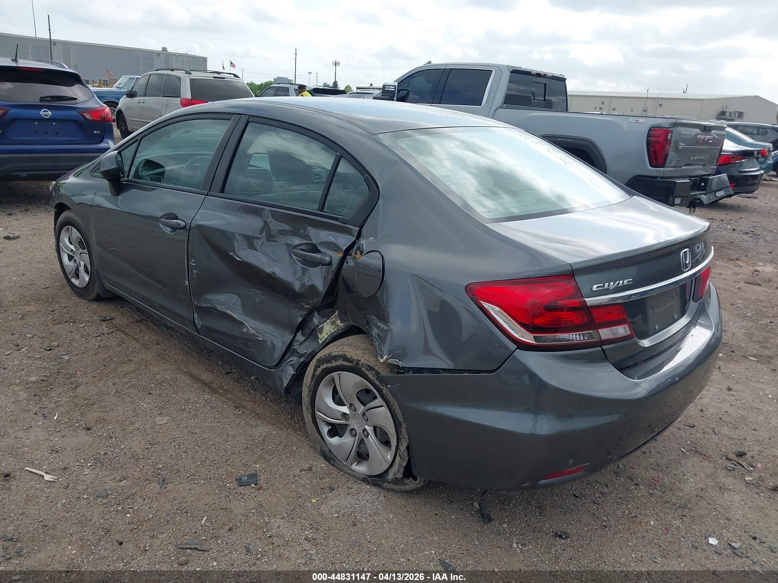 2013 Honda Civic Lx Gray vin: 19XFB2F5XDE208936