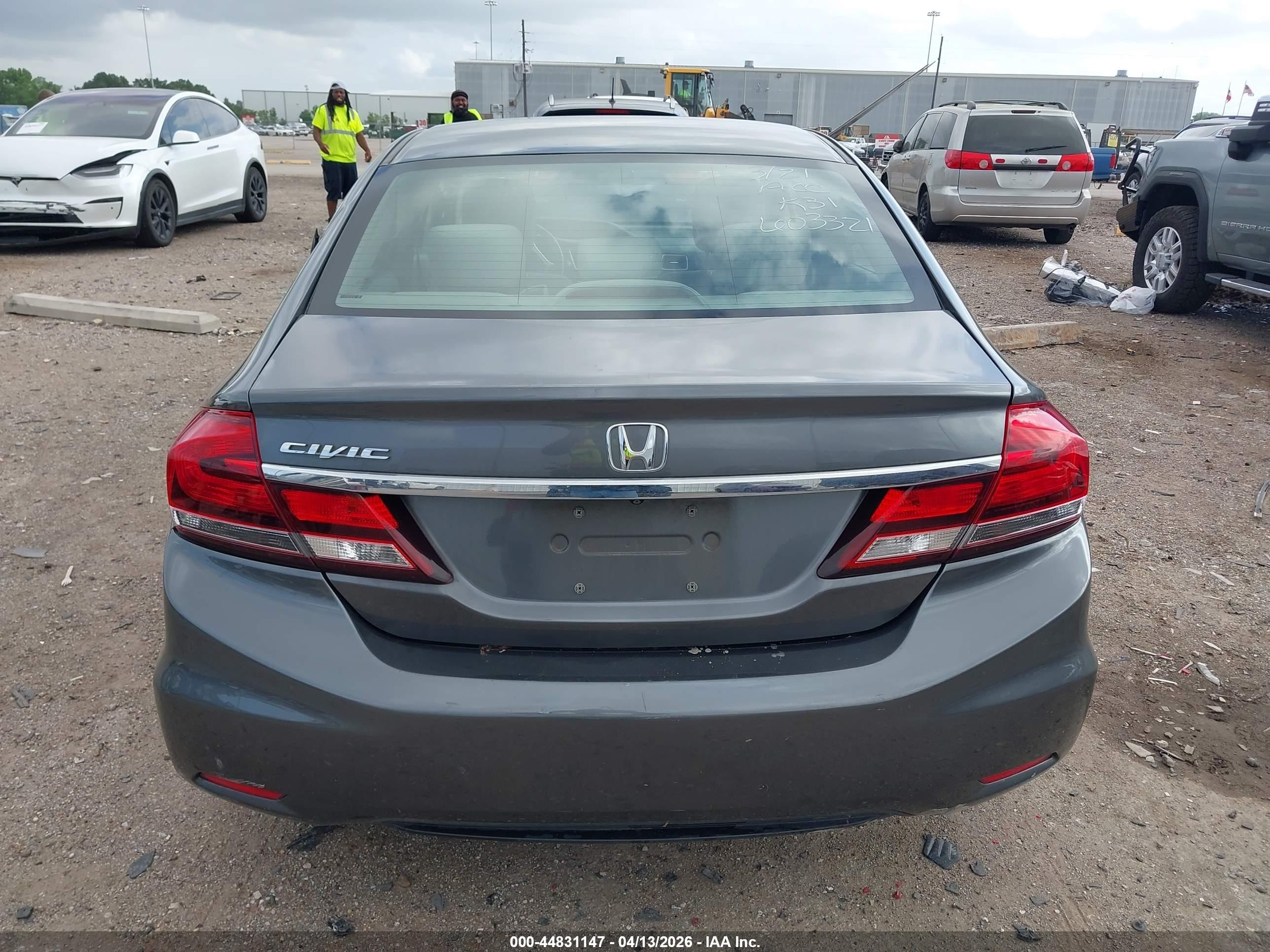 2013 Honda Civic Lx Gray vin: 19XFB2F5XDE208936