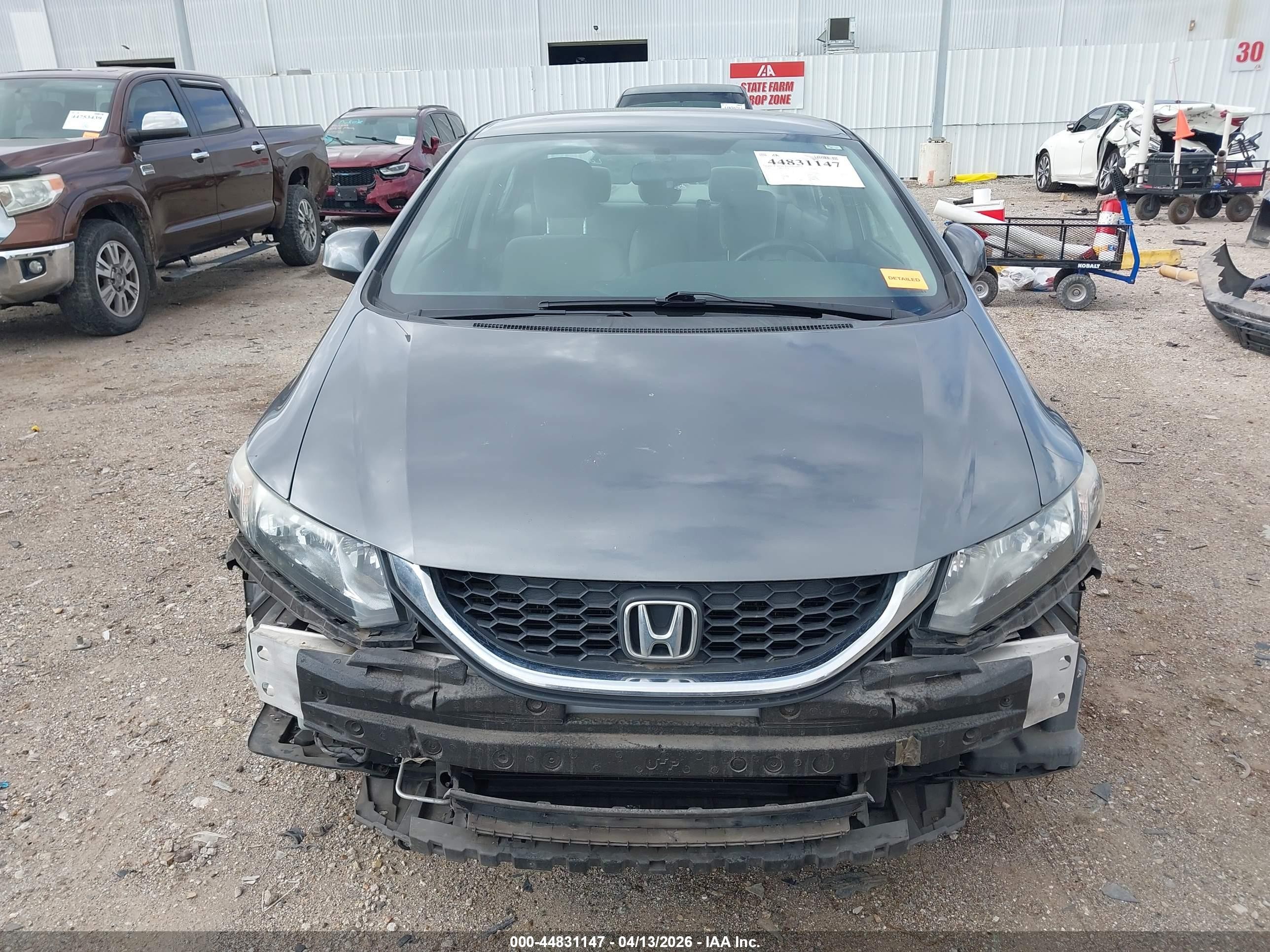 2013 Honda Civic Lx Gray vin: 19XFB2F5XDE208936