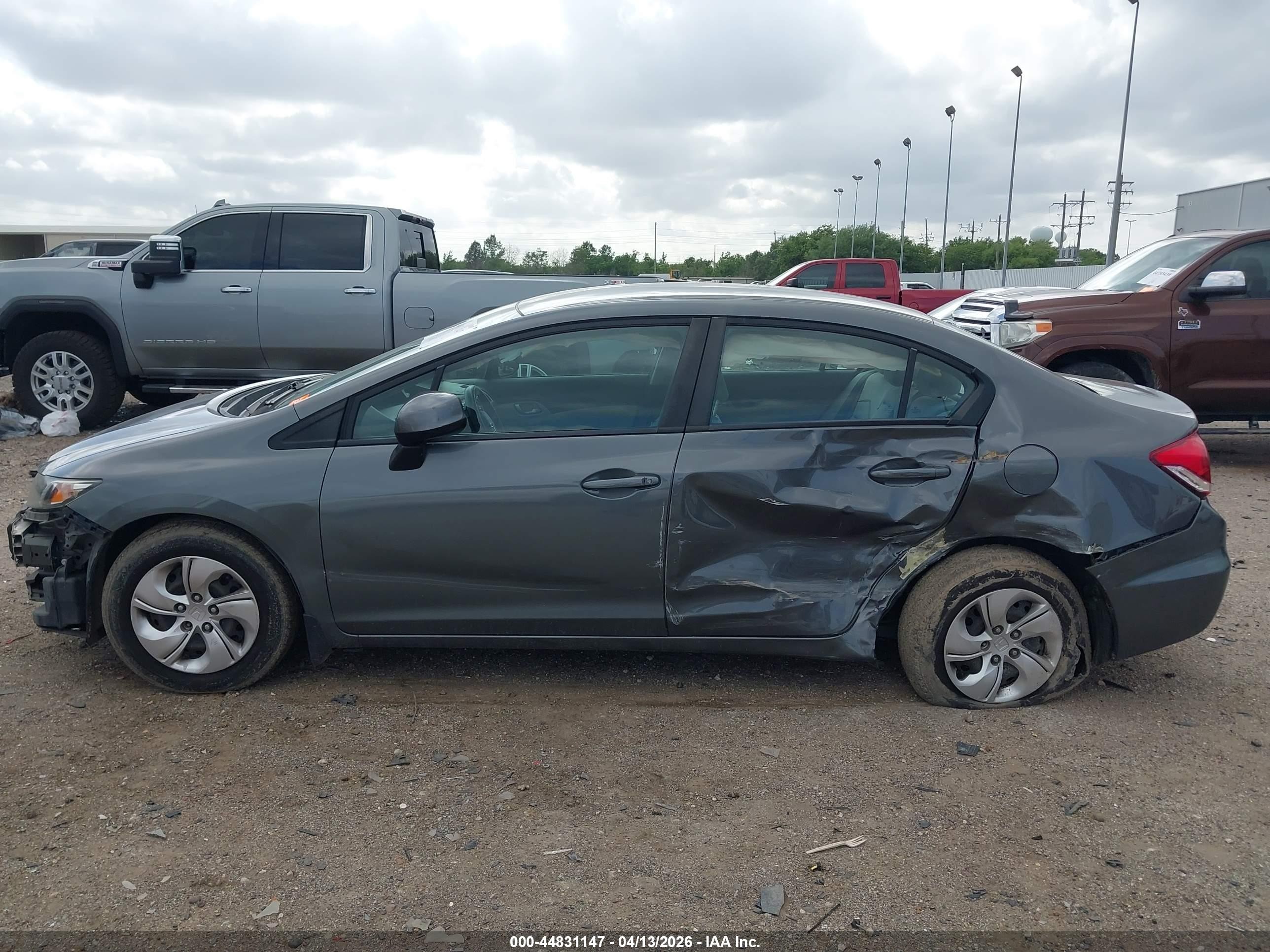 2013 Honda Civic Lx Gray vin: 19XFB2F5XDE208936