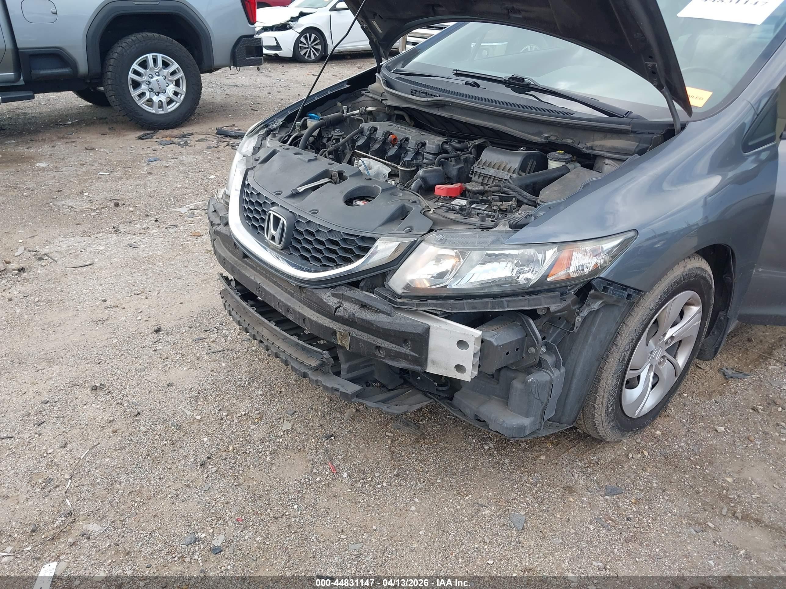 2013 Honda Civic Lx Gray vin: 19XFB2F5XDE208936