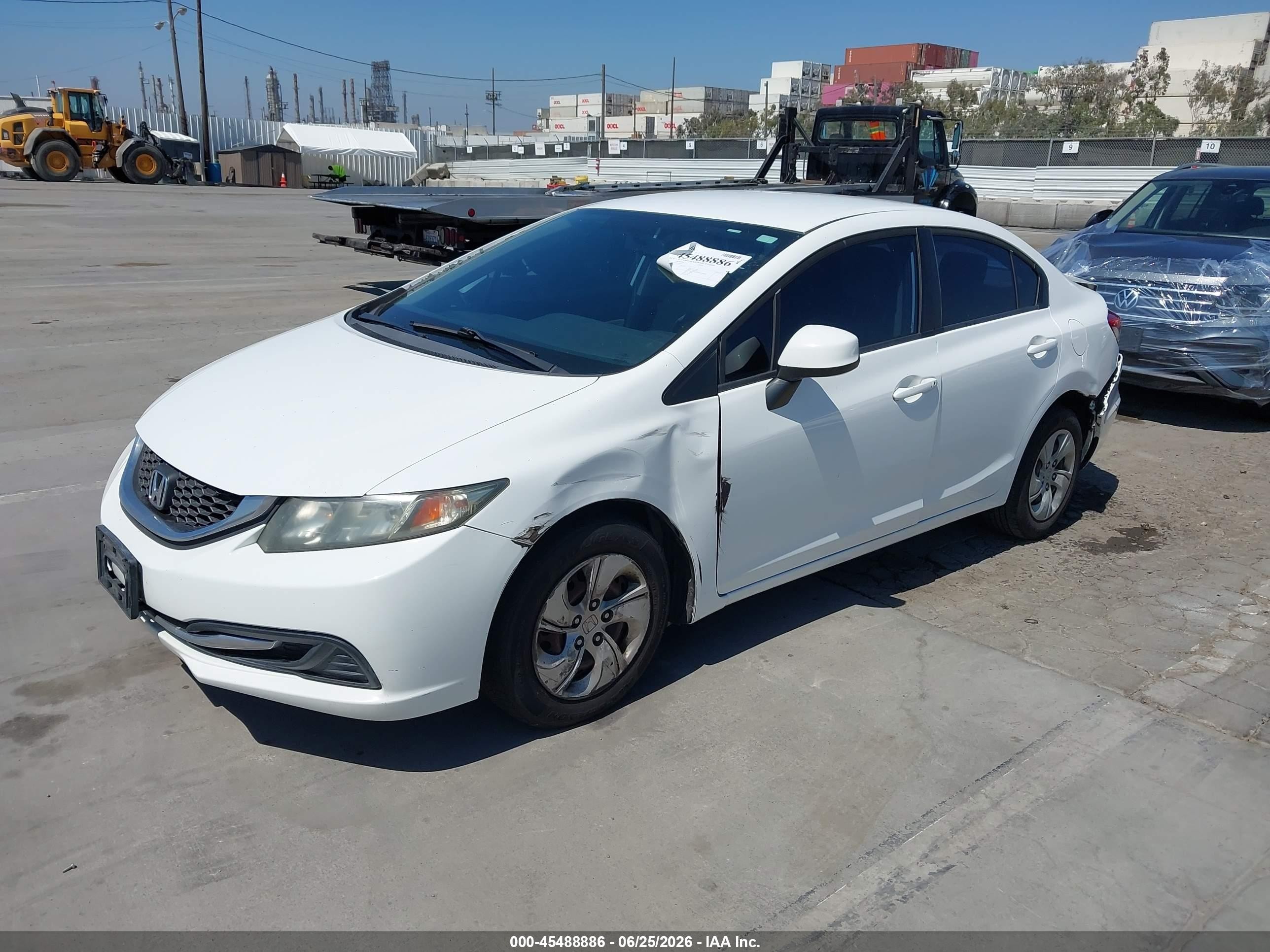 2013 Honda Civic Lx White vin: 19XFB2F5XDE216339