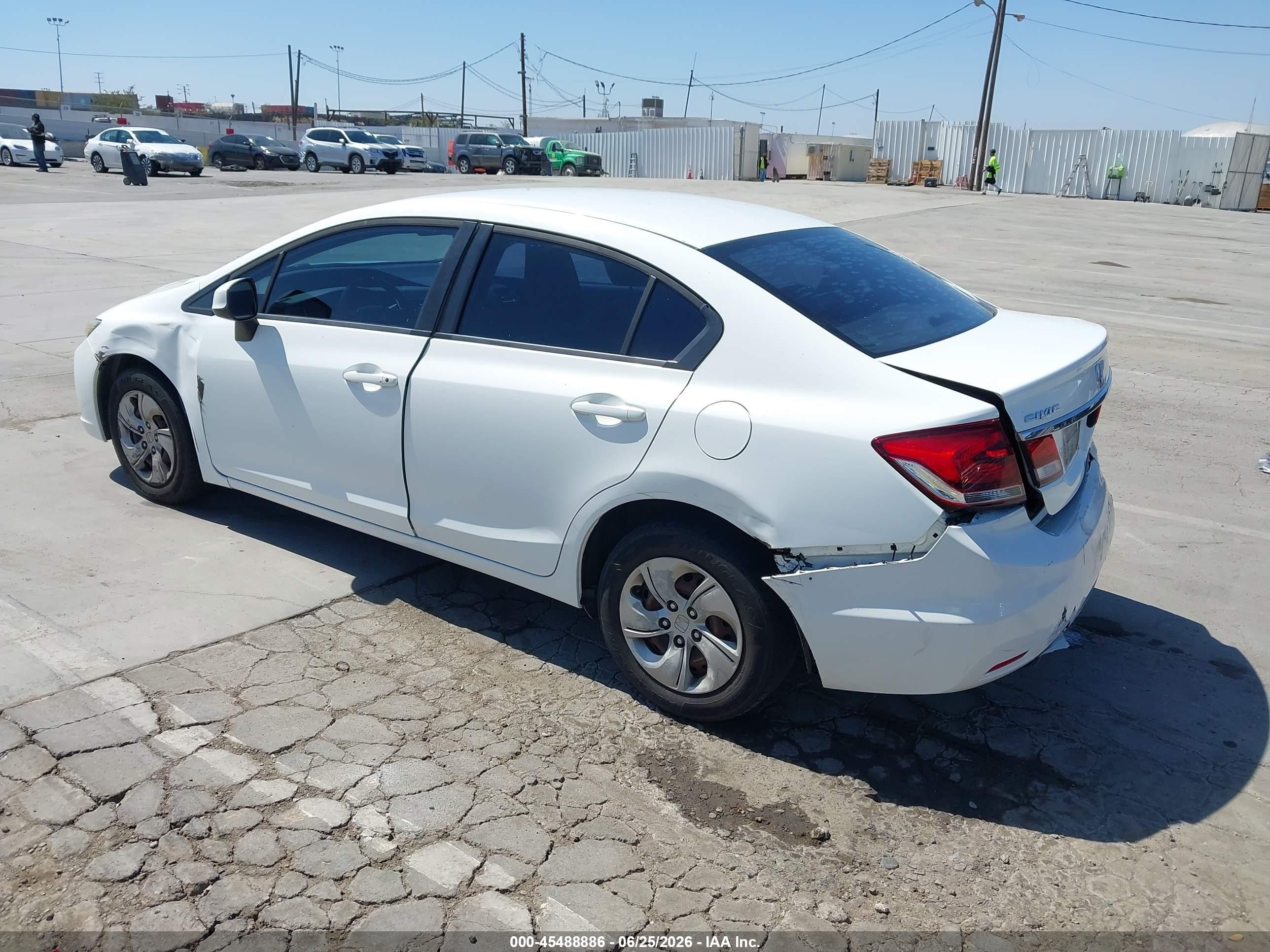 2013 Honda Civic Lx White vin: 19XFB2F5XDE216339