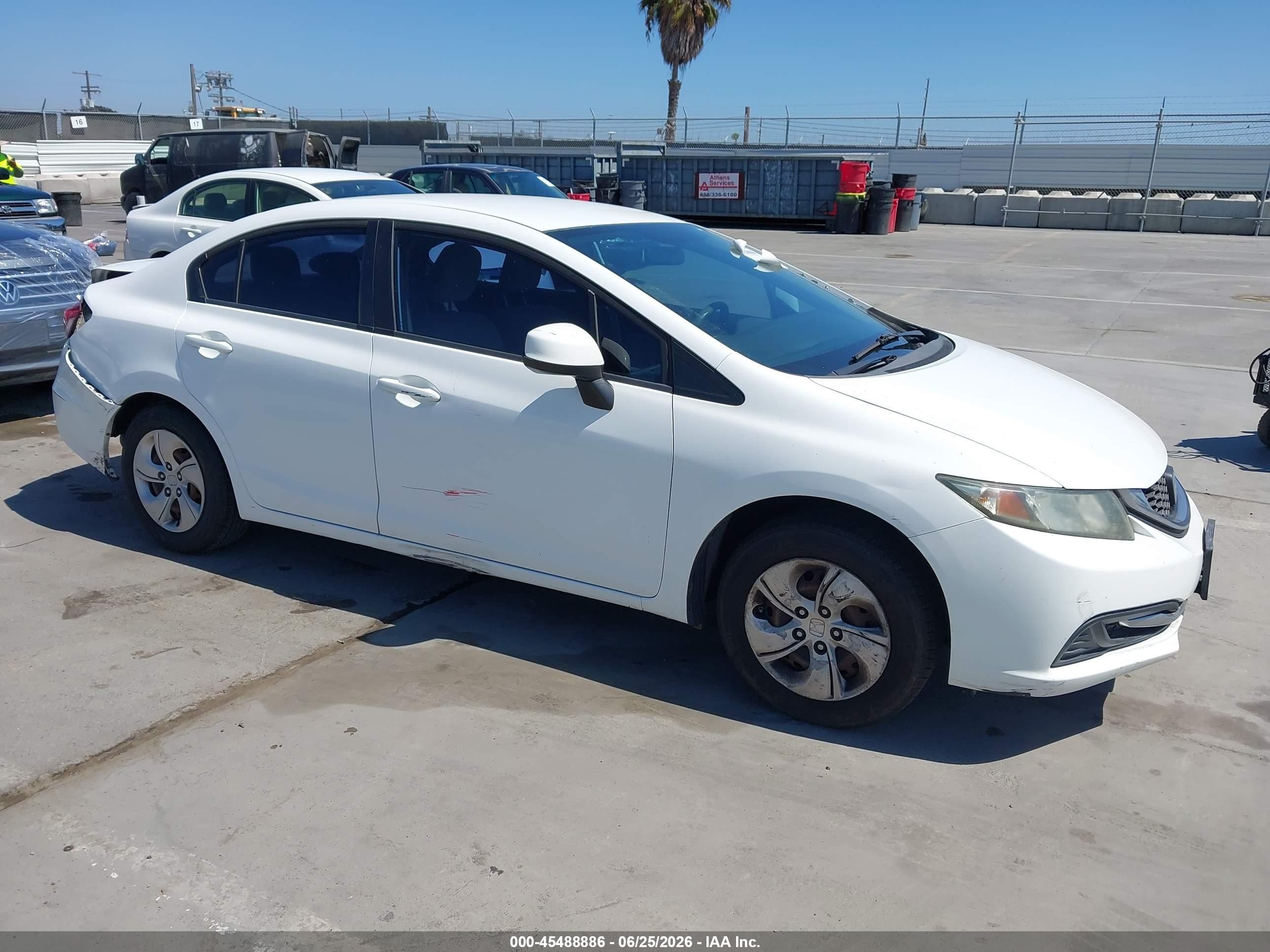 2013 Honda Civic Lx White vin: 19XFB2F5XDE216339