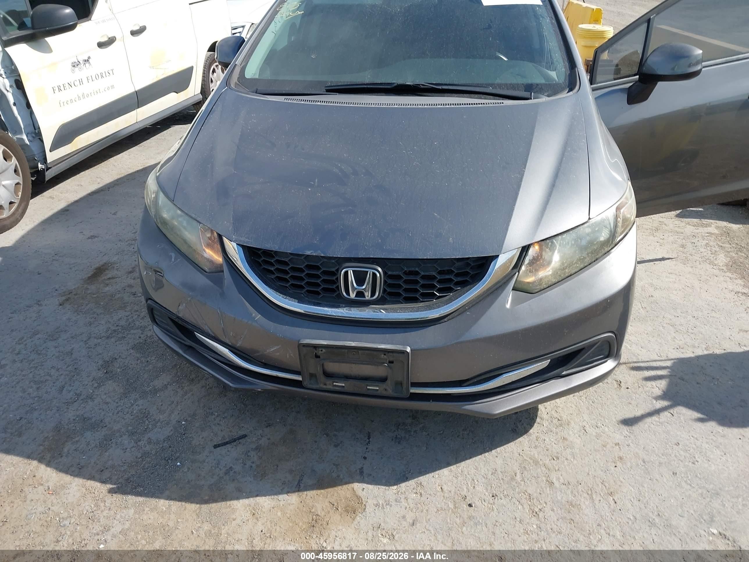 2013 Honda Civic Lx Gray vin: 19XFB2F5XDE222416