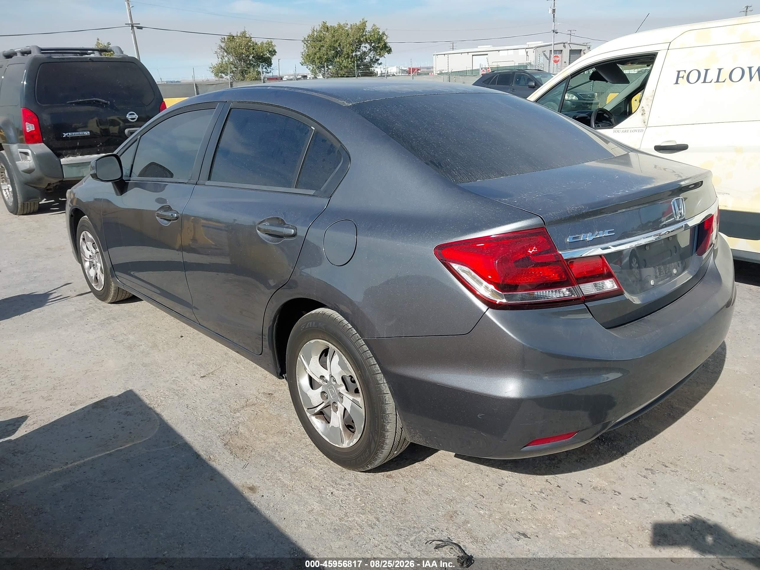 2013 Honda Civic Lx Gray vin: 19XFB2F5XDE222416