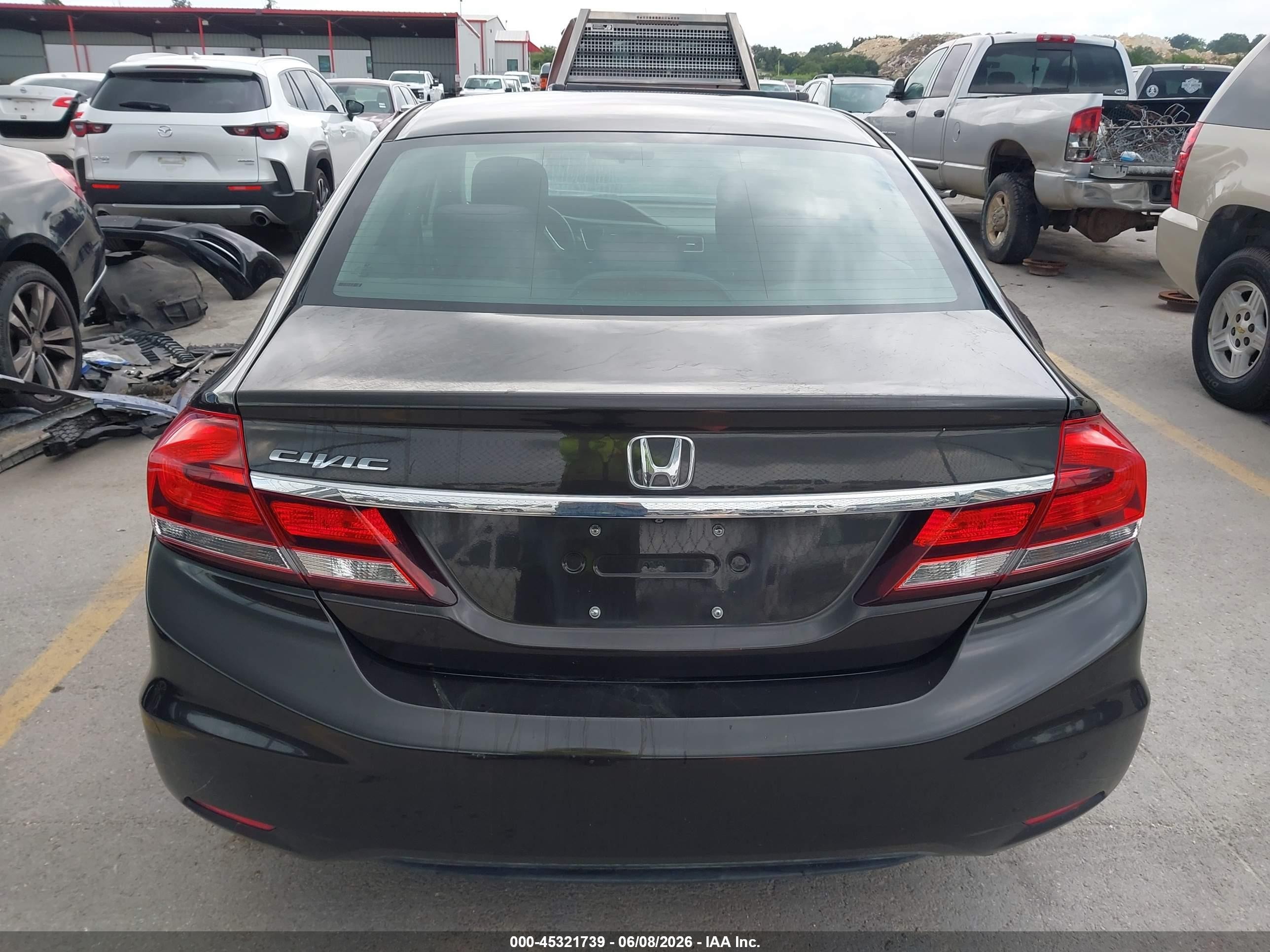 2013 Honda Civic Lx Black vin: 19XFB2F5XDE232041
