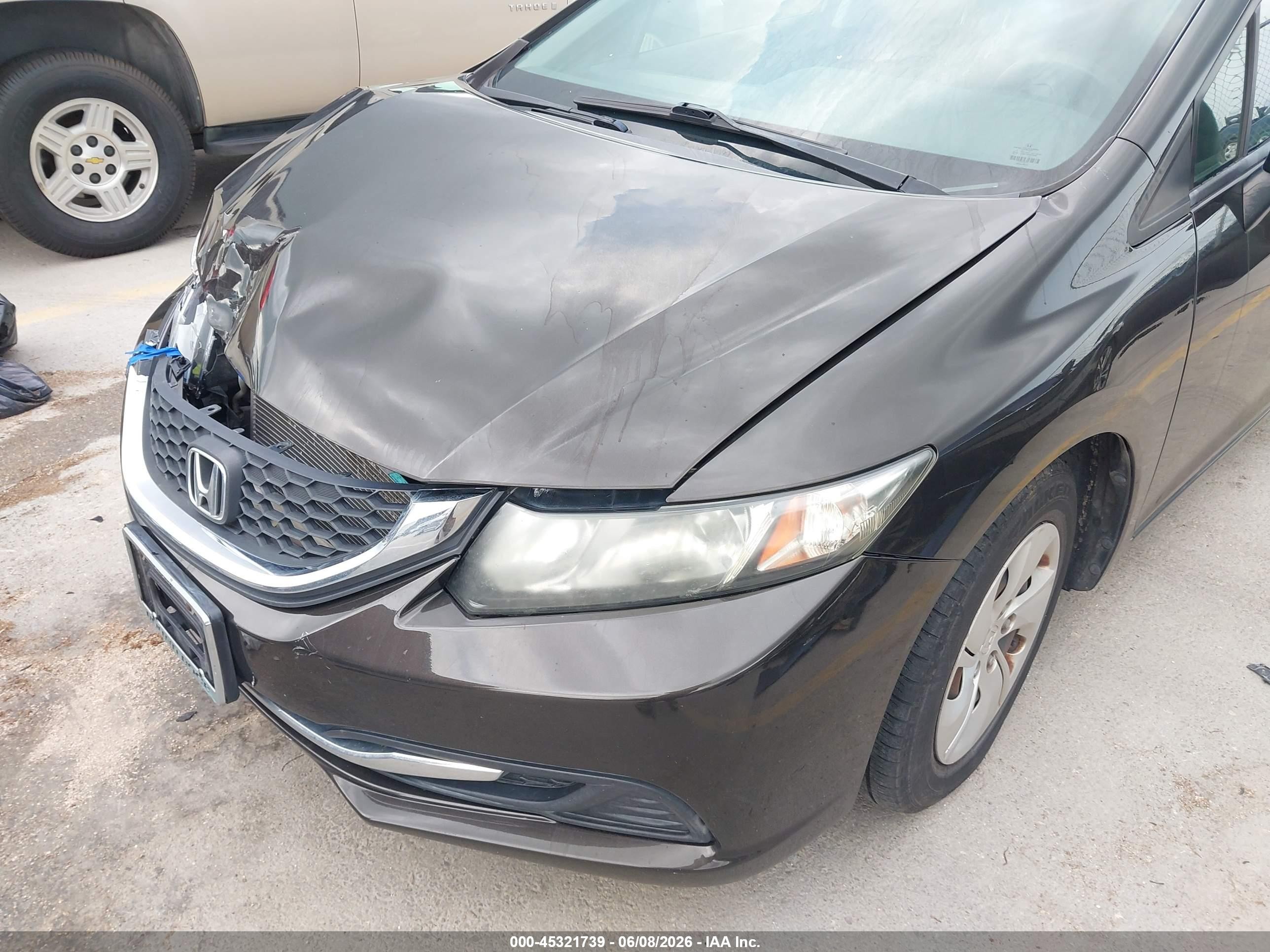 2013 Honda Civic Lx Black vin: 19XFB2F5XDE232041