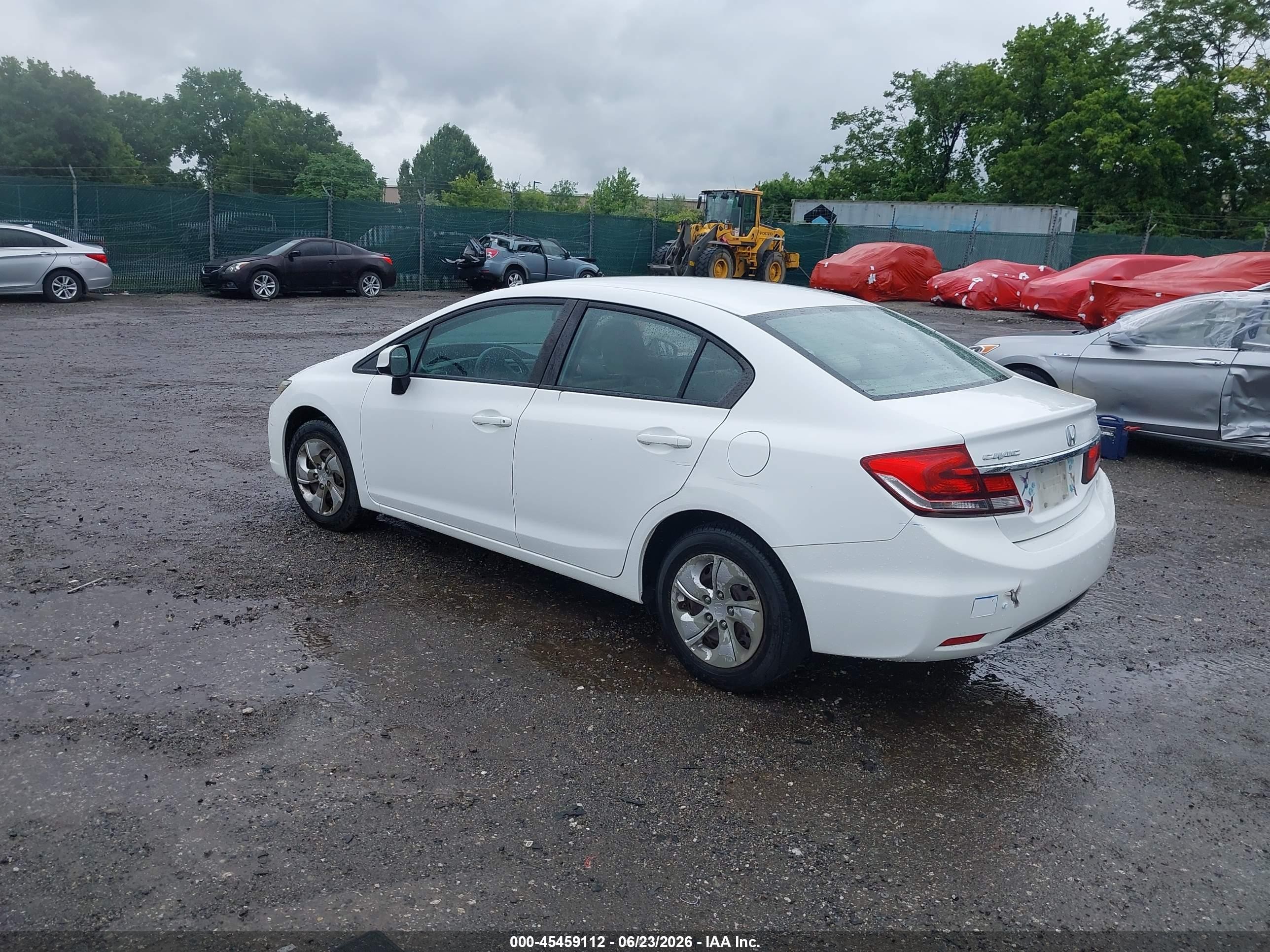 2013 Honda Civic Lx White vin: 19XFB2F5XDE237174