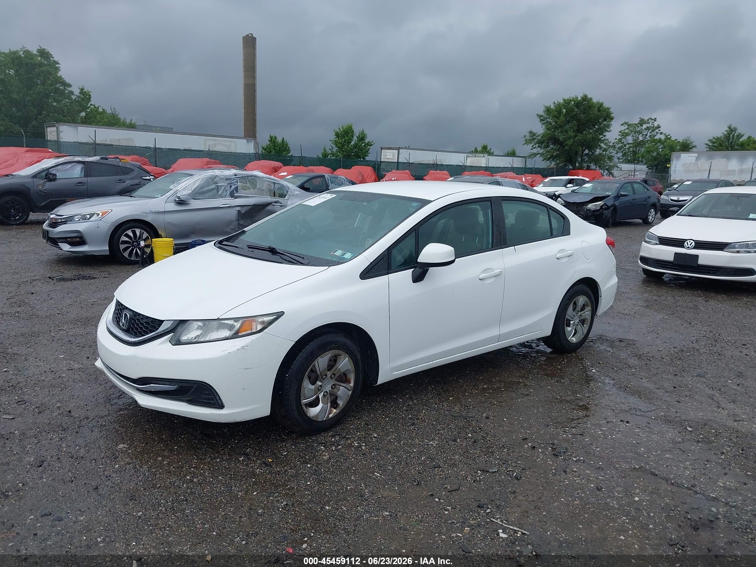 2013 Honda Civic Lx White vin: 19XFB2F5XDE237174