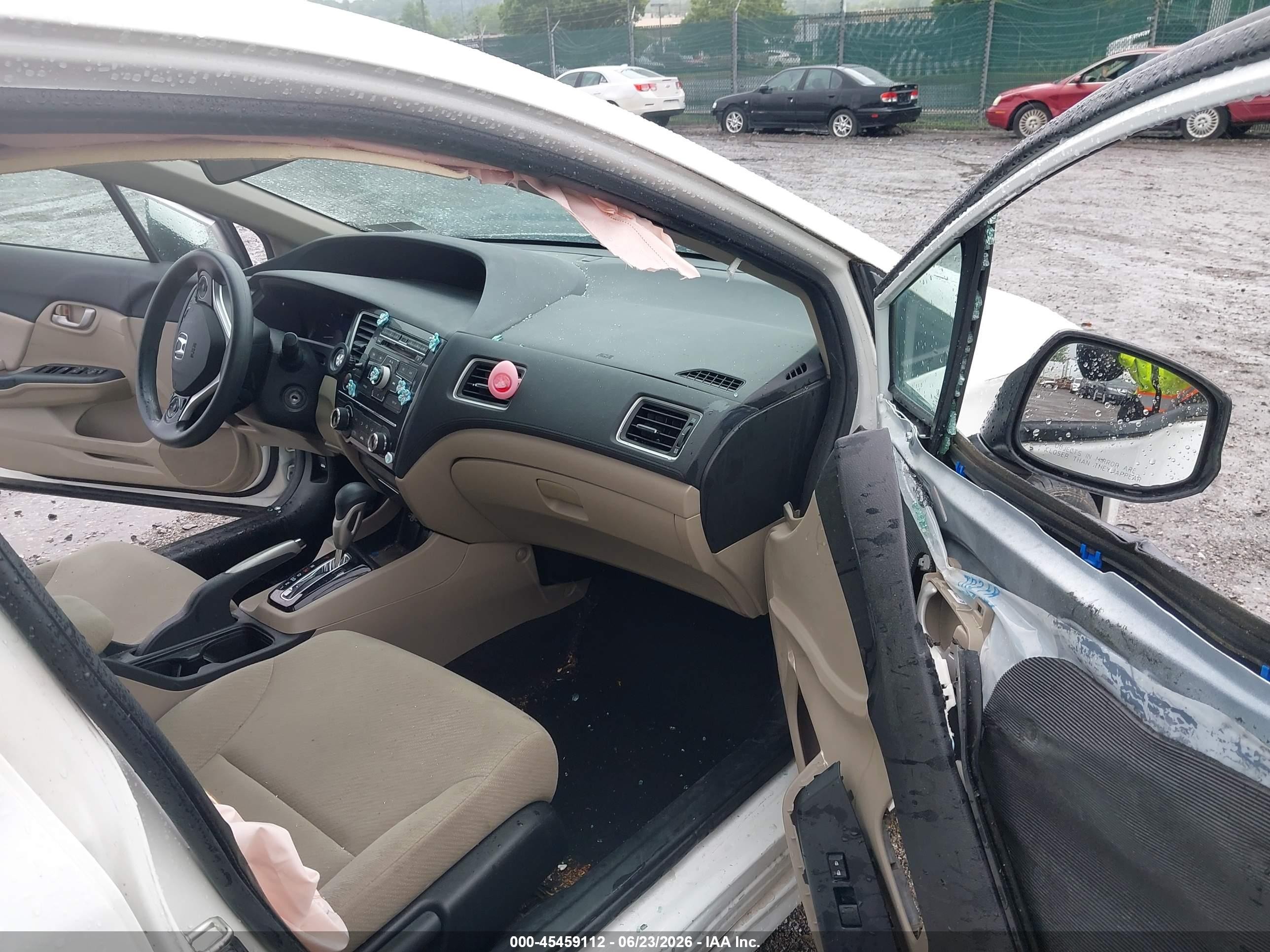 2013 Honda Civic Lx White vin: 19XFB2F5XDE237174