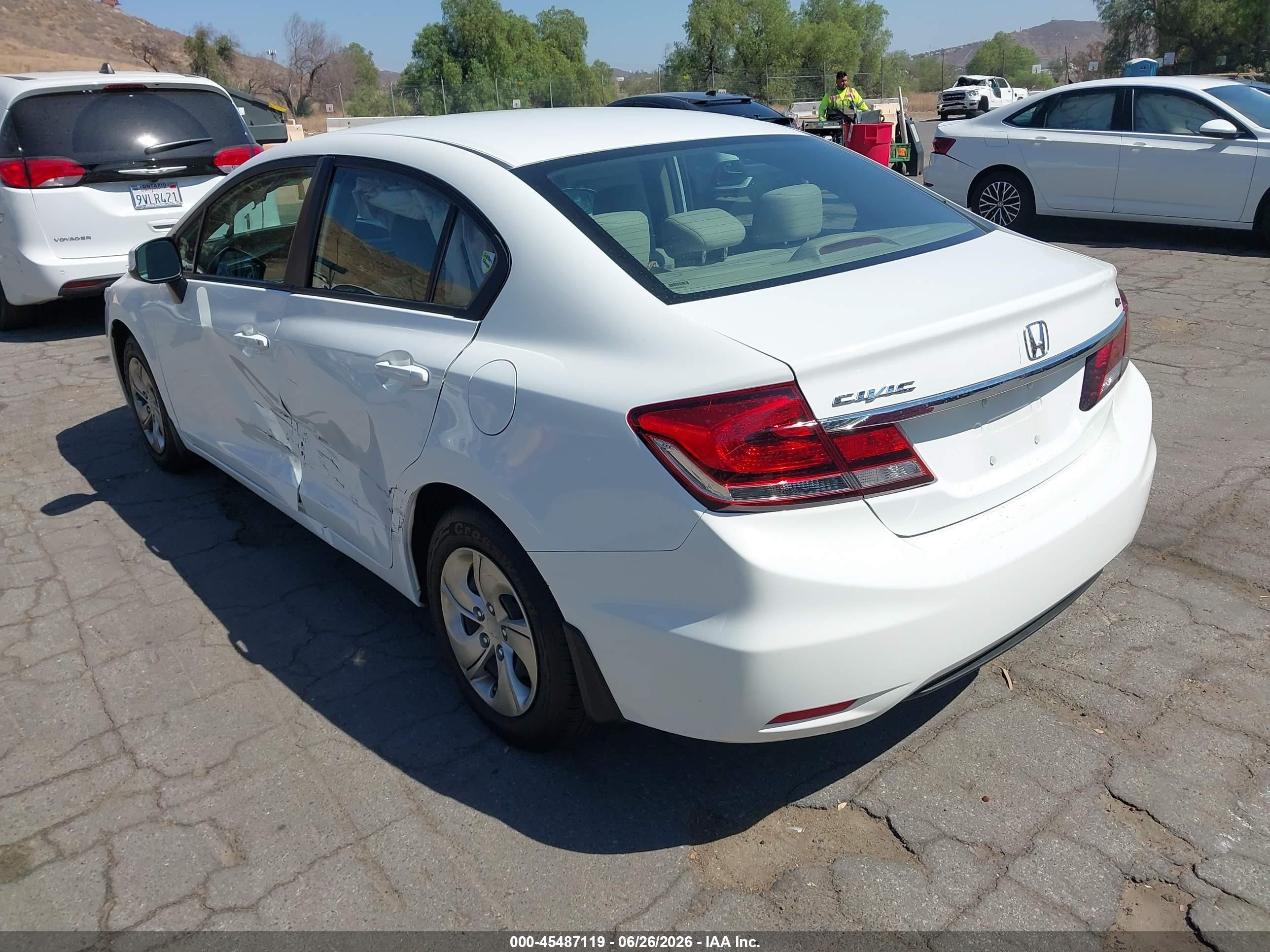 2013 Honda Civic Lx White vin: 19XFB2F5XDE259787