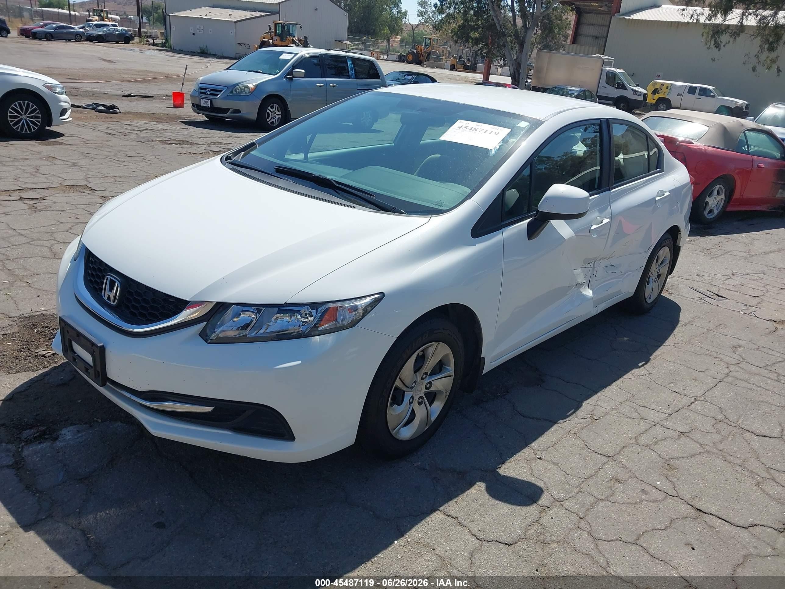 2013 Honda Civic Lx White vin: 19XFB2F5XDE259787