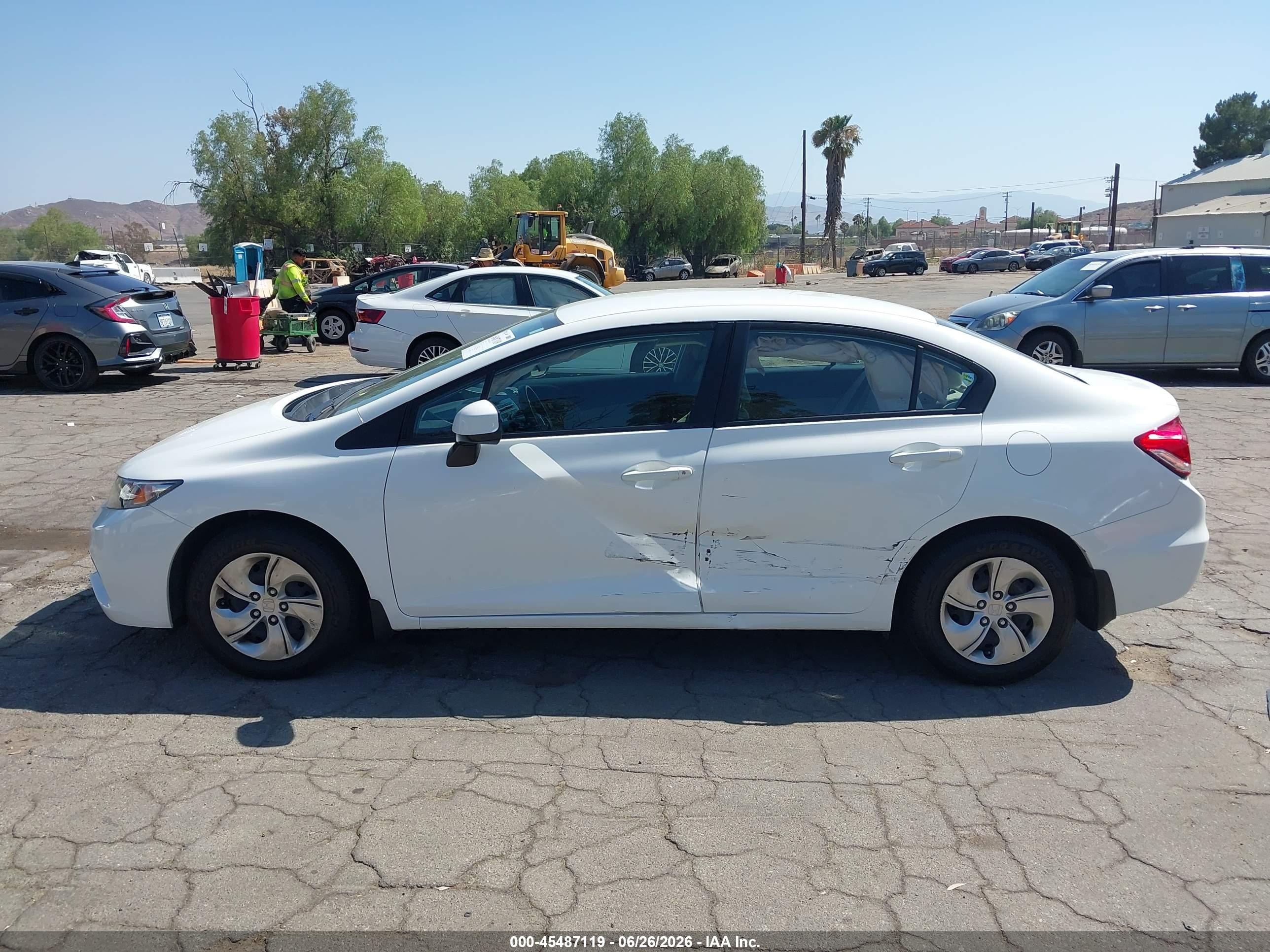 2013 Honda Civic Lx White vin: 19XFB2F5XDE259787