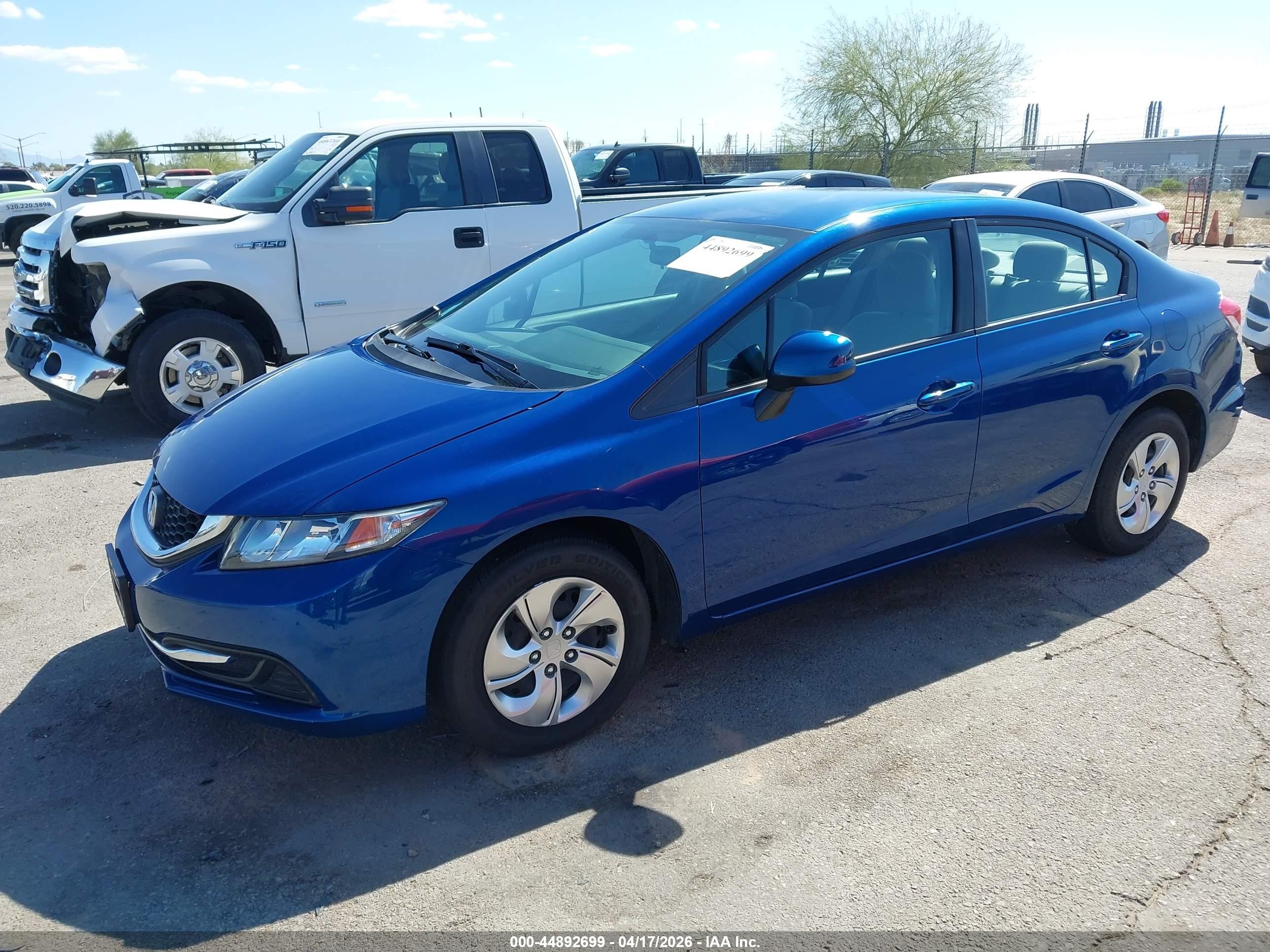 2013 Honda Civic Lx Blue vin: 19XFB2F5XDE273026