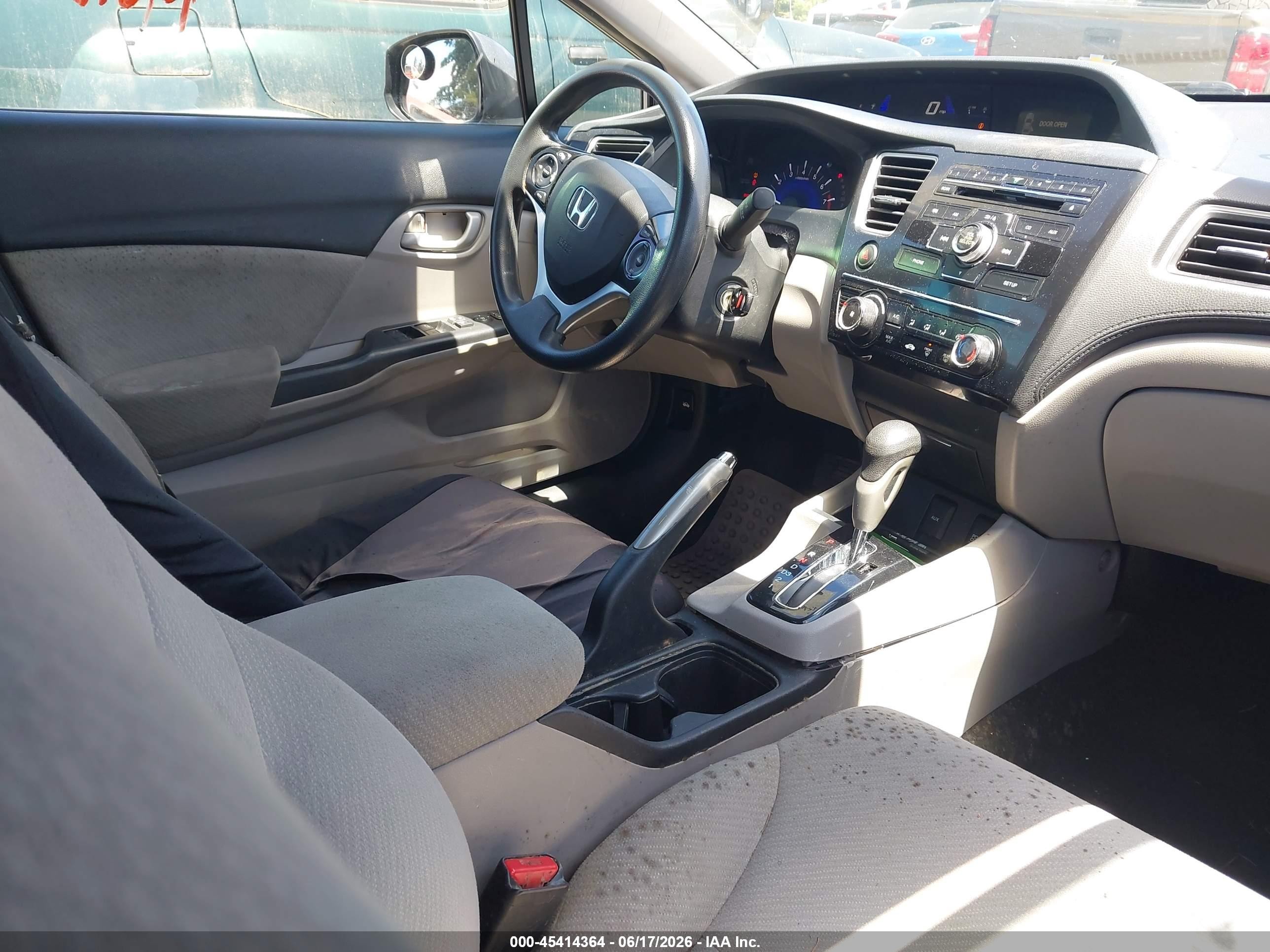 2013 Honda Civic Lx Gray vin: 19XFB2F5XDE288710