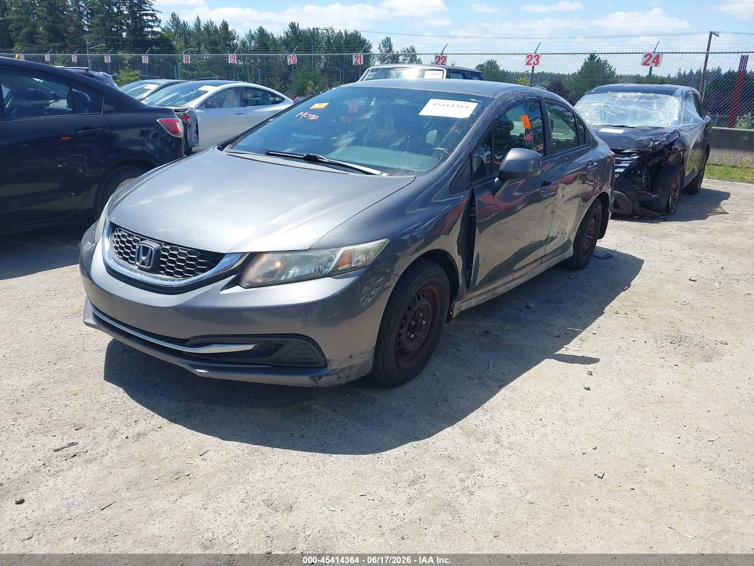 2013 Honda Civic Lx Gray vin: 19XFB2F5XDE288710