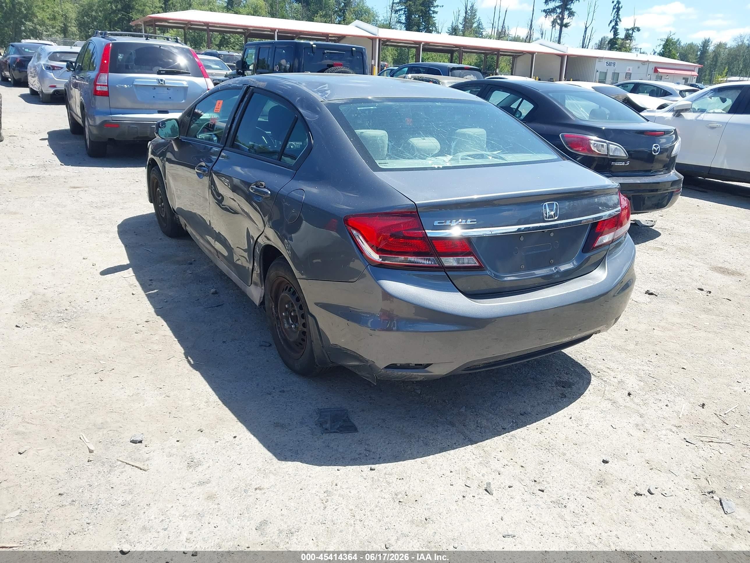 2013 Honda Civic Lx Gray vin: 19XFB2F5XDE288710