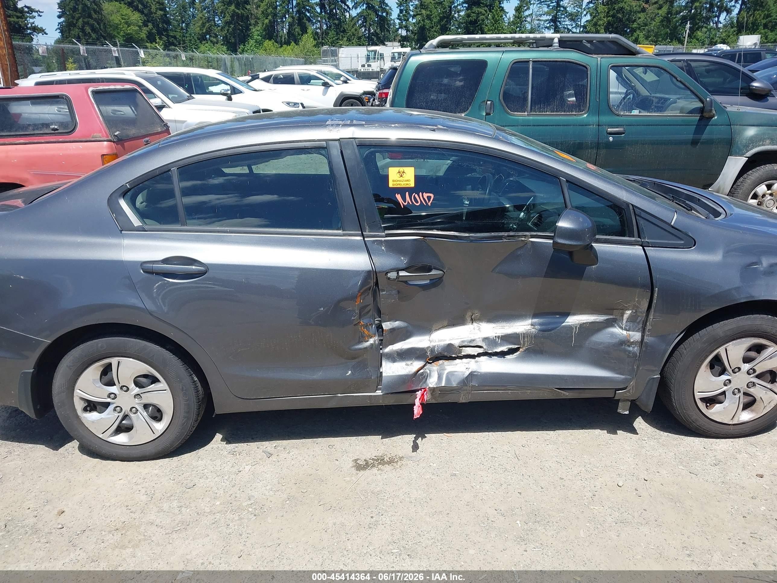 2013 Honda Civic Lx Gray vin: 19XFB2F5XDE288710