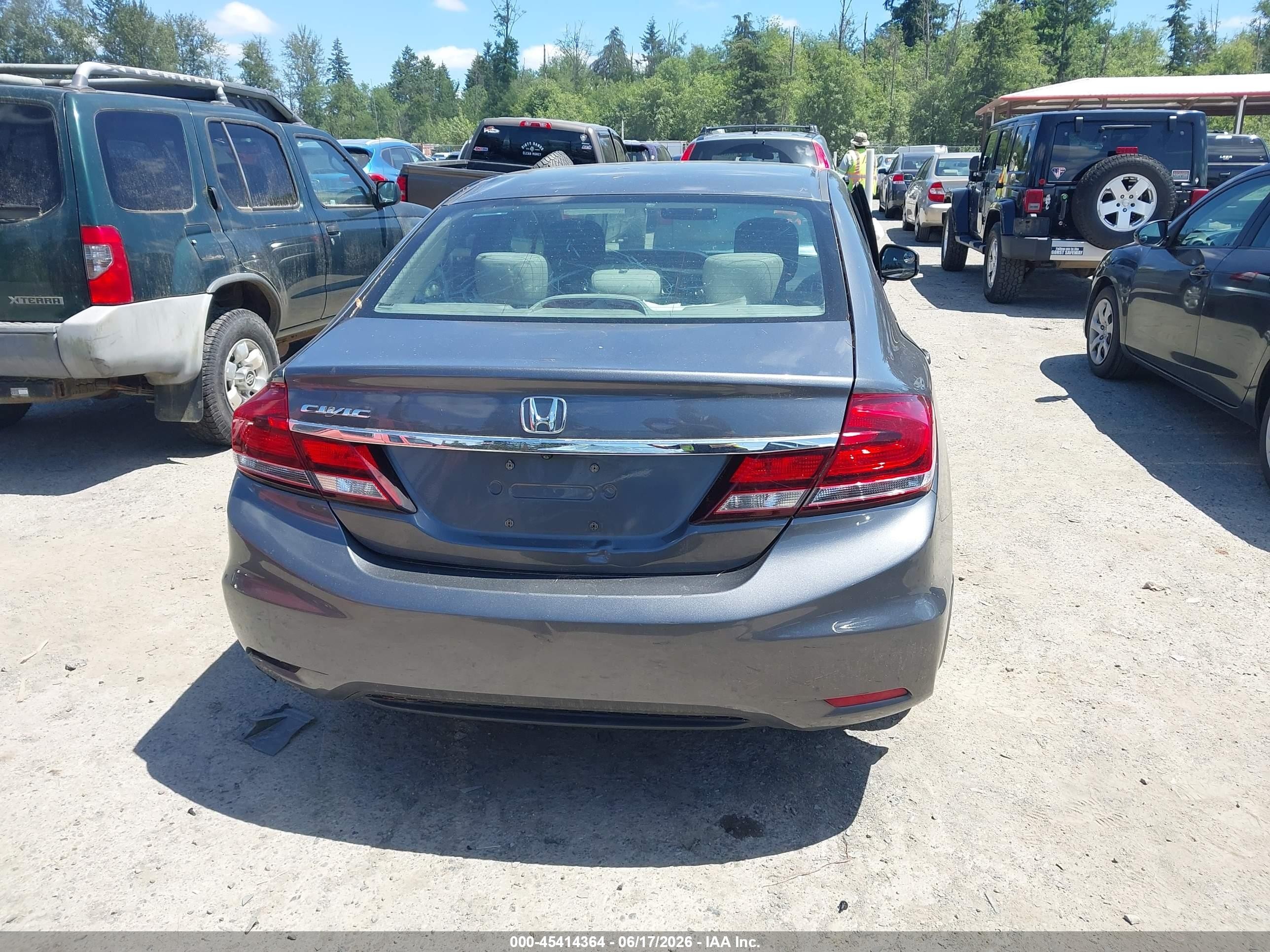 2013 Honda Civic Lx Gray vin: 19XFB2F5XDE288710