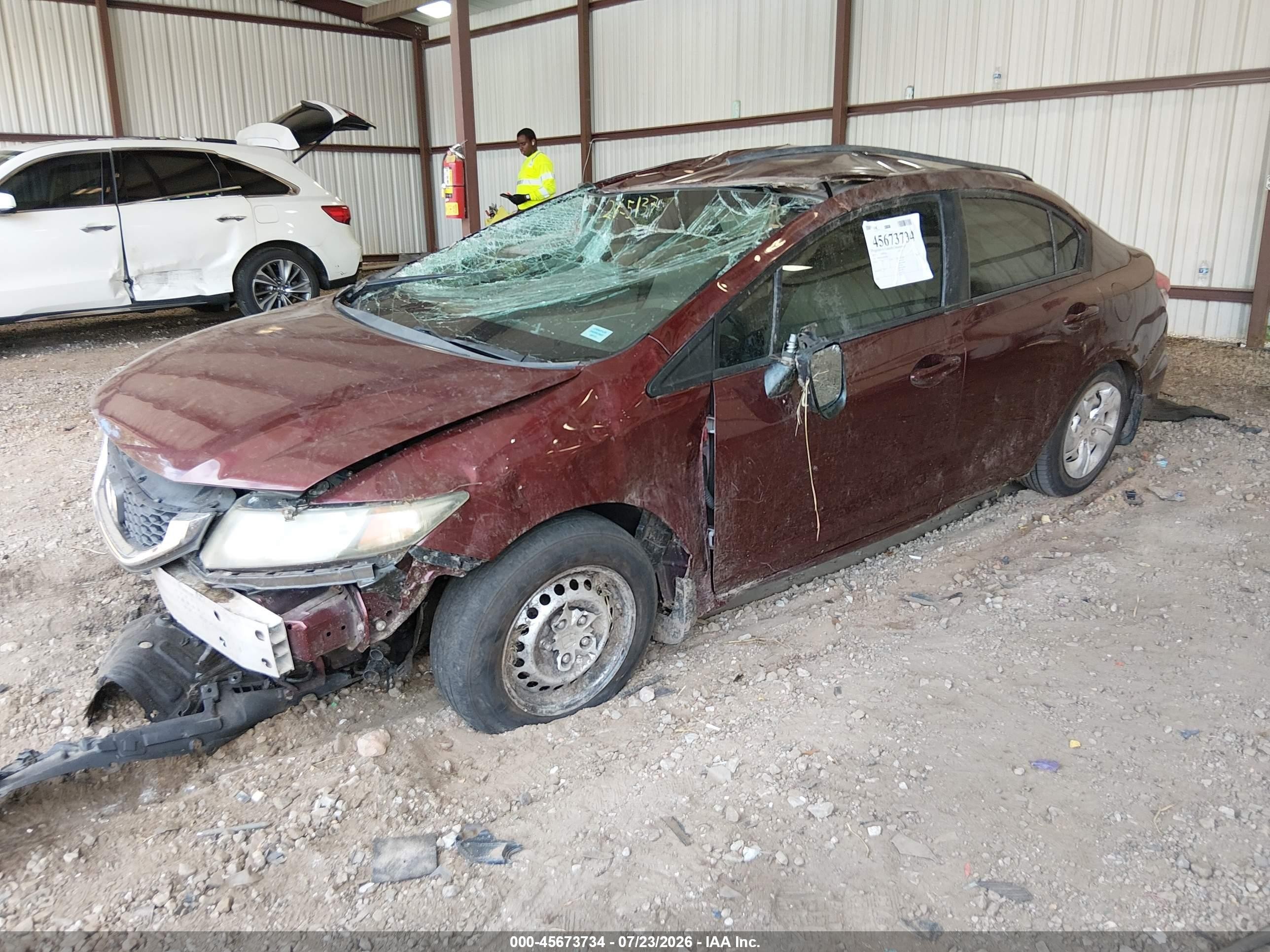 2014 Honda Civic Lx Maroon vin: 19XFB2F5XEE000282