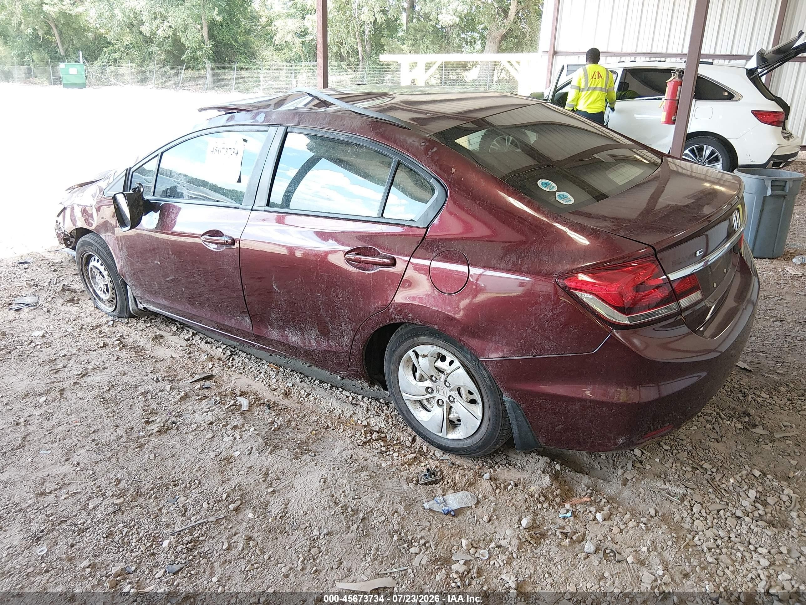 2014 Honda Civic Lx Maroon vin: 19XFB2F5XEE000282