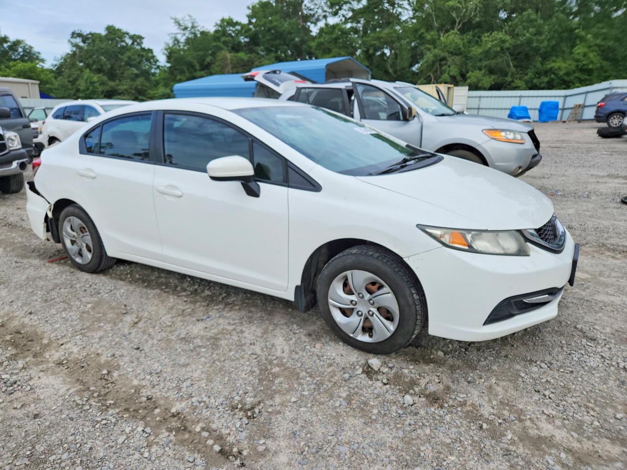 2014 Honda Civic Lx White vin: 19XFB2F5XEE001089