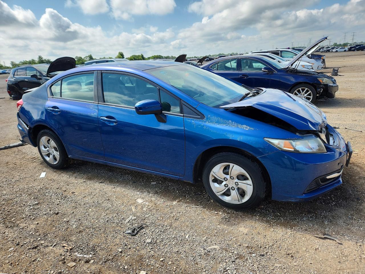 2014 Honda Civic Lx Синий vin: 19XFB2F5XEE005157