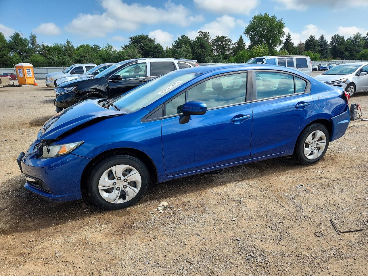 2014 Honda Civic Lx Синий vin: 19XFB2F5XEE005157