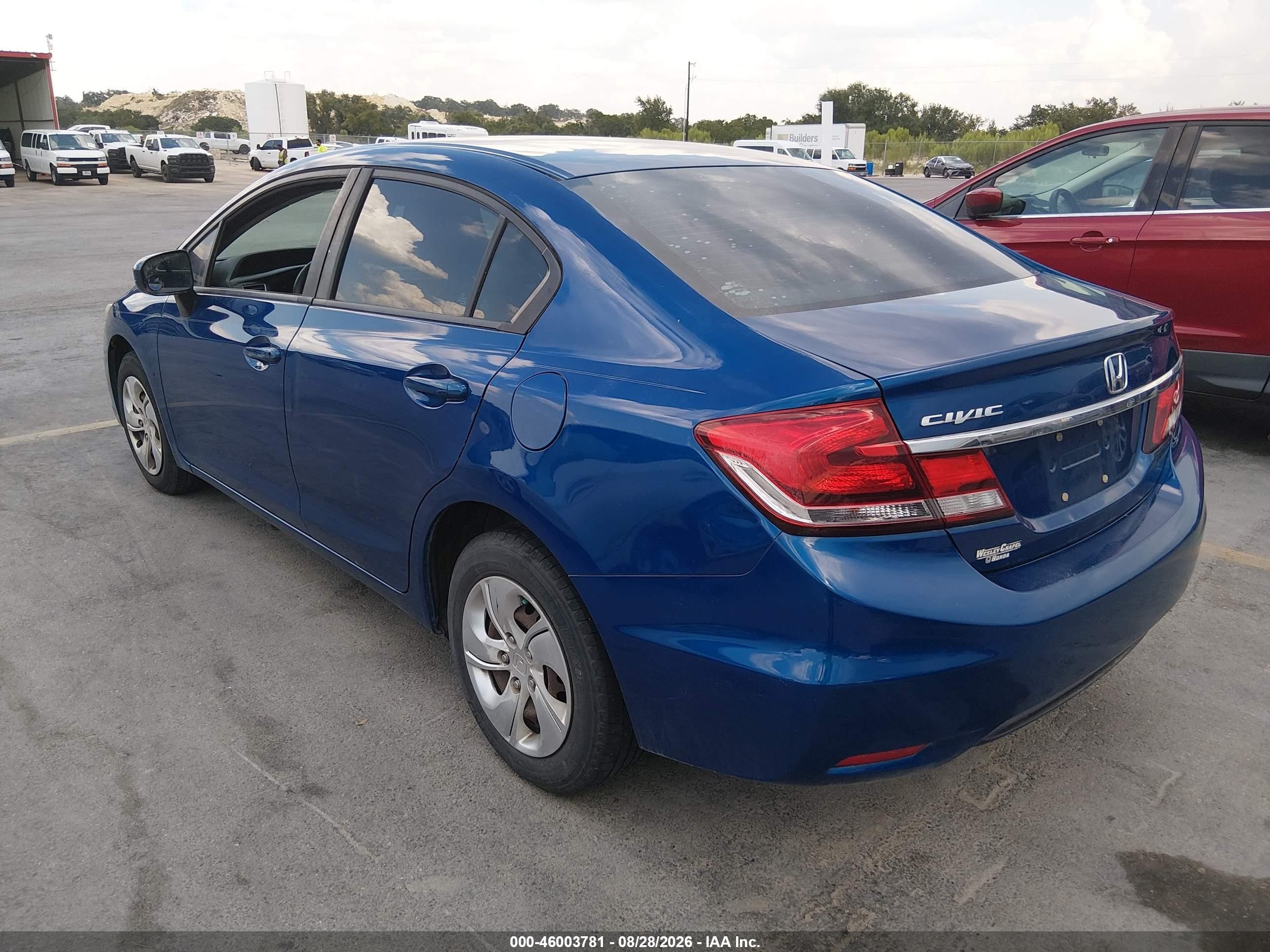 2014 Honda Civic Lx Blue vin: 19XFB2F5XEE005336