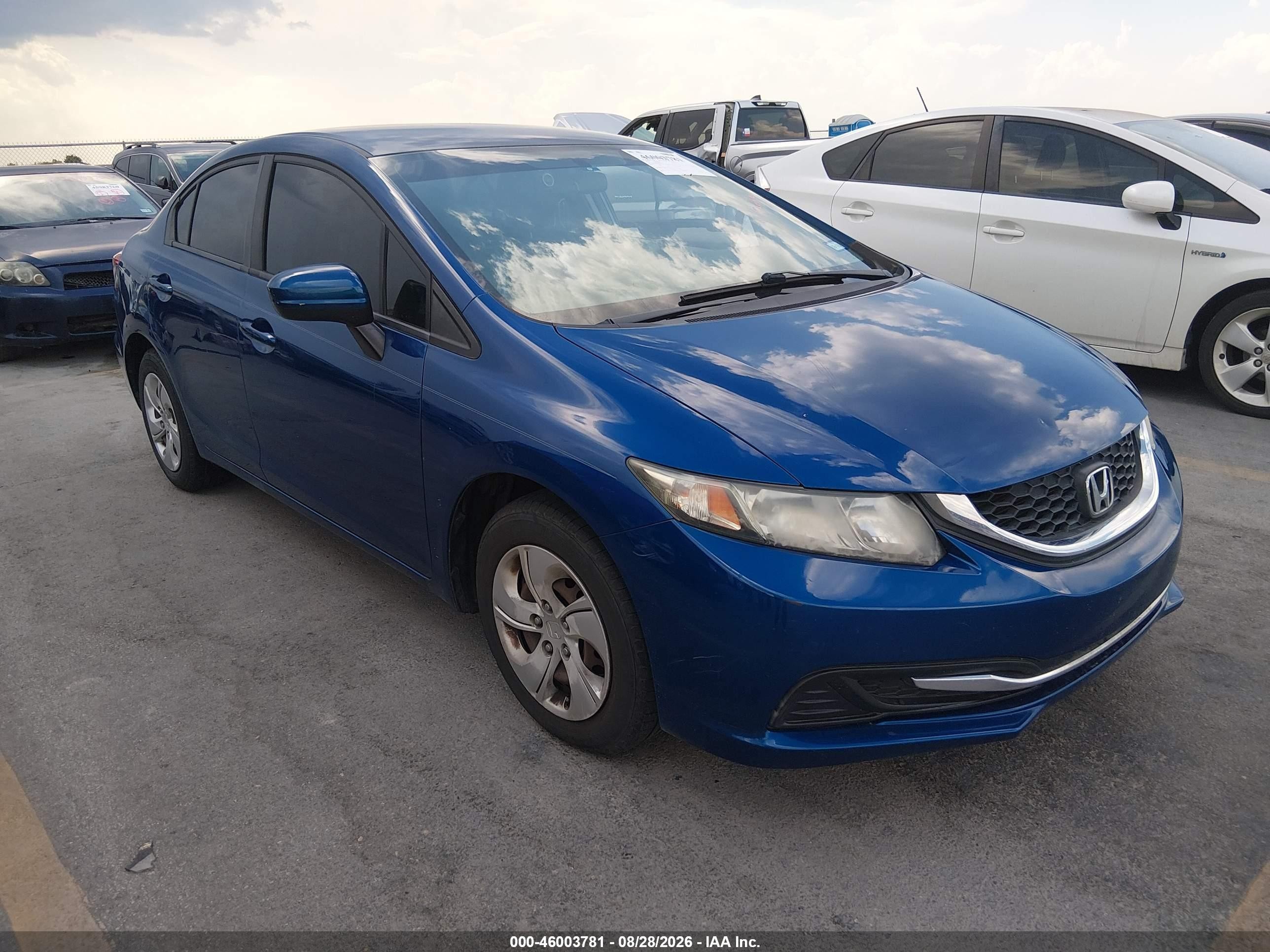 2014 Honda Civic Lx Blue vin: 19XFB2F5XEE005336