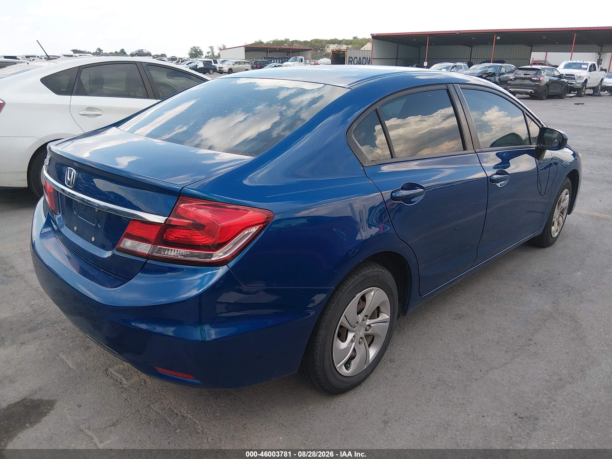 2014 Honda Civic Lx Blue vin: 19XFB2F5XEE005336