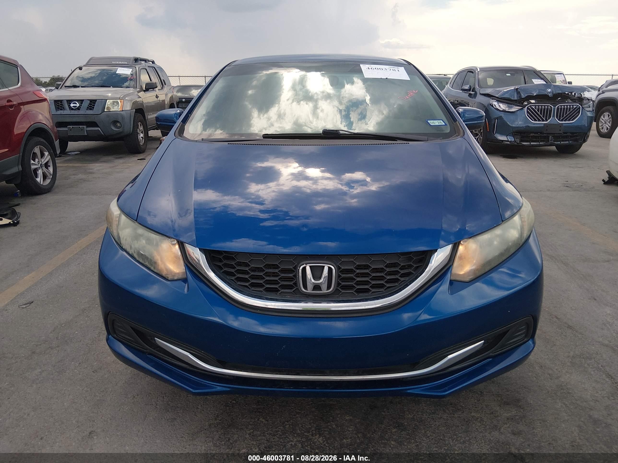 2014 Honda Civic Lx Blue vin: 19XFB2F5XEE005336