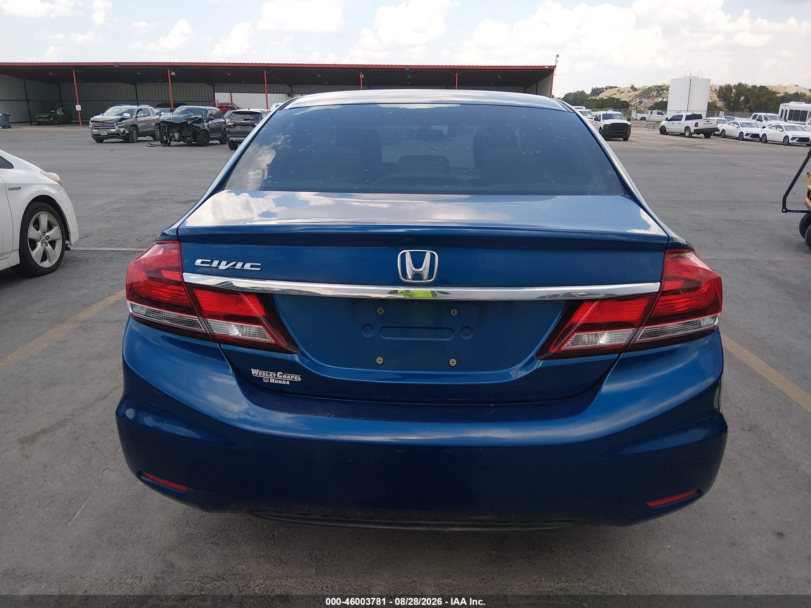 2014 Honda Civic Lx Blue vin: 19XFB2F5XEE005336