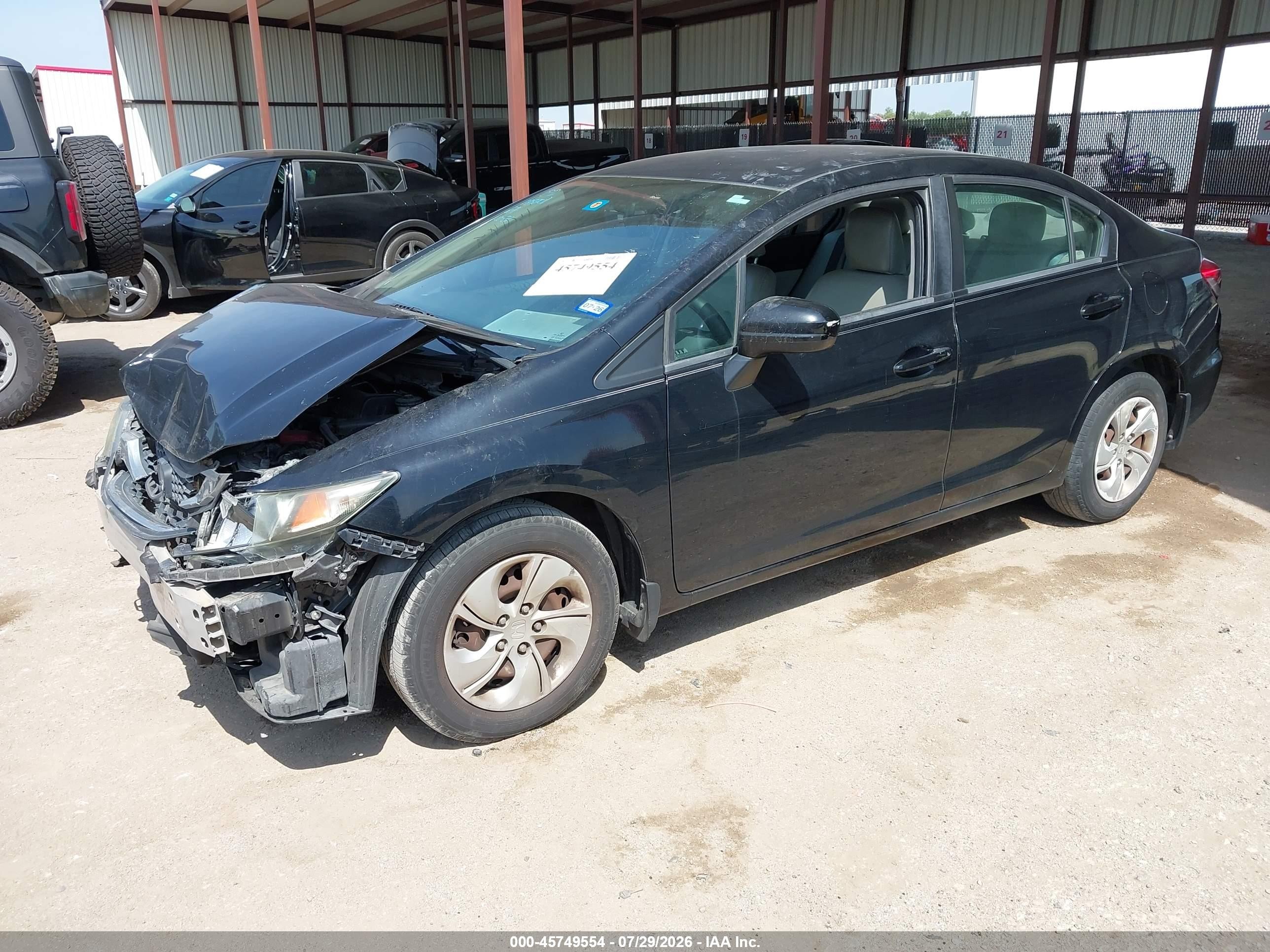 2014 Honda Civic Lx Black vin: 19XFB2F5XEE024887
