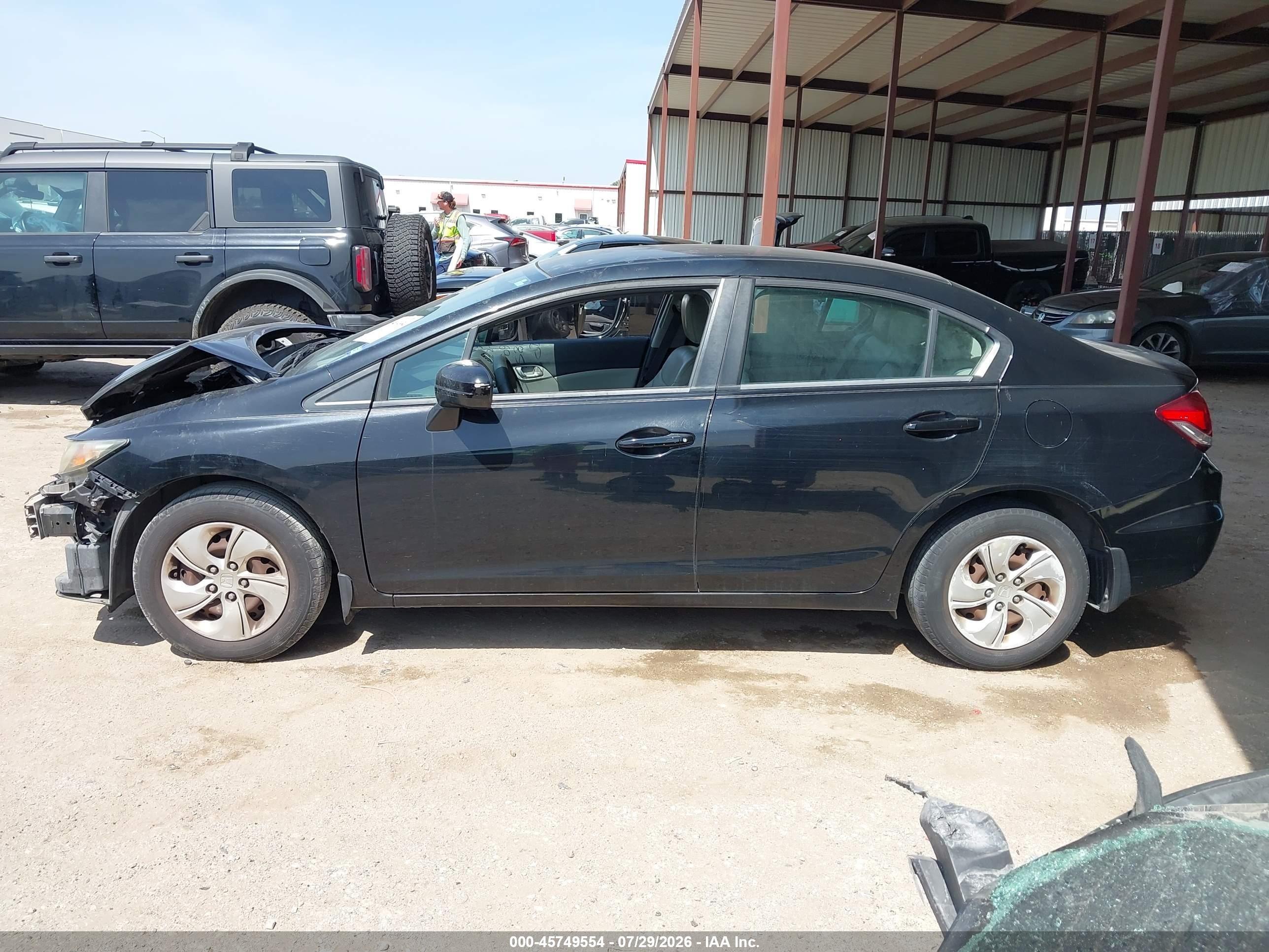 2014 Honda Civic Lx Black vin: 19XFB2F5XEE024887